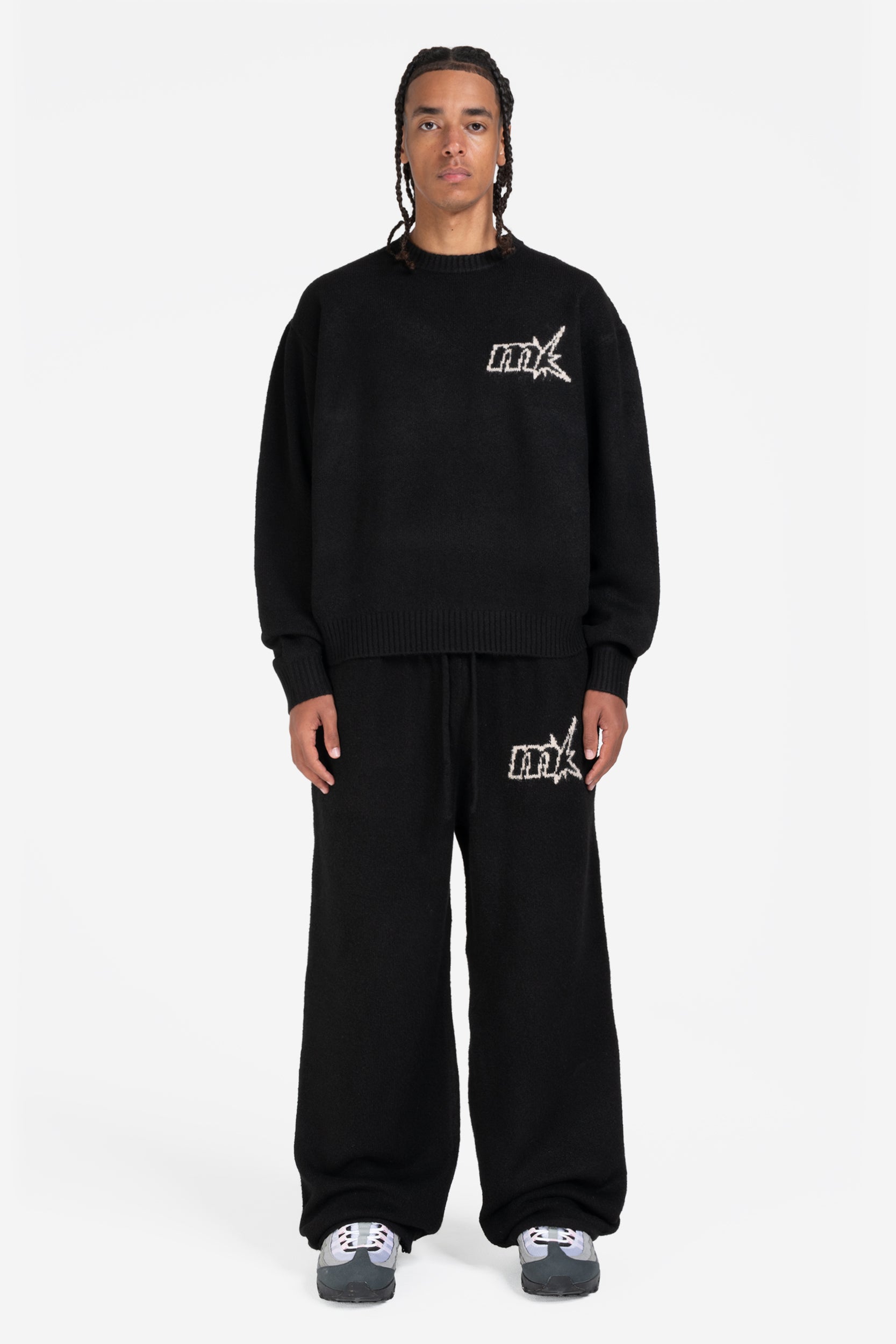 FUZZY KNIT JOGGER BLACK