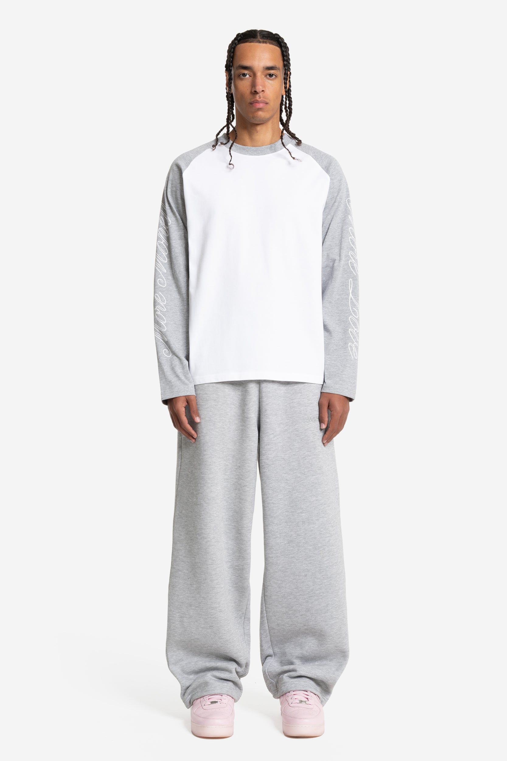 SCRIPT RAGLAN LONGSLEEVE GREY MELANGE