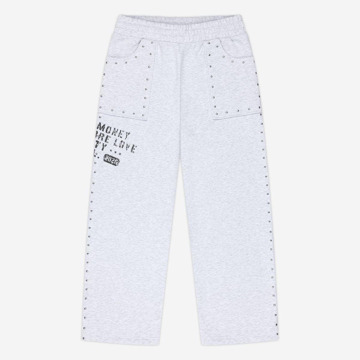 STUDDED JOGGER HEATHER GREY