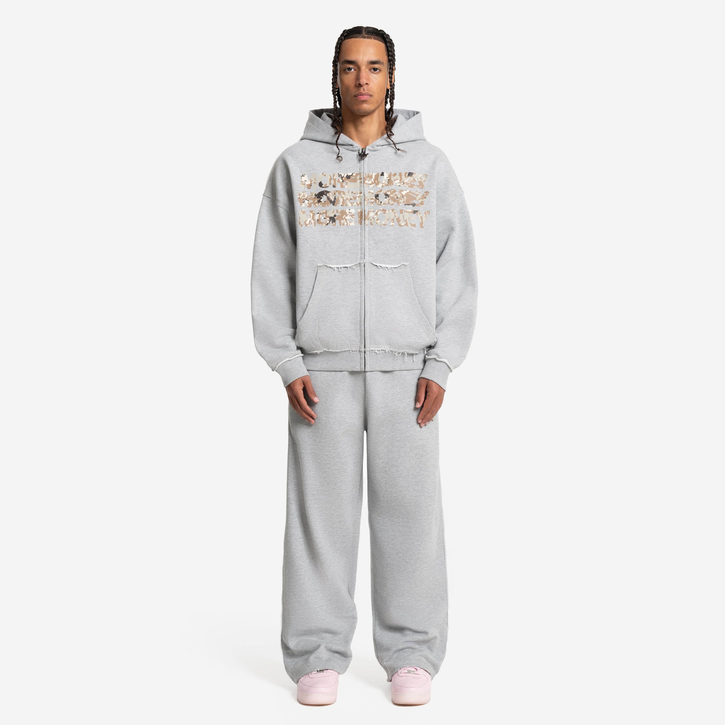 MONEY CALLING FLATLOCK ZIP GREY MELANGE