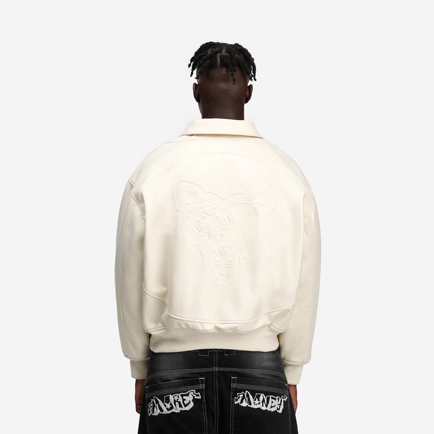 HEAVY HEART LEATHER JACKET WHITE