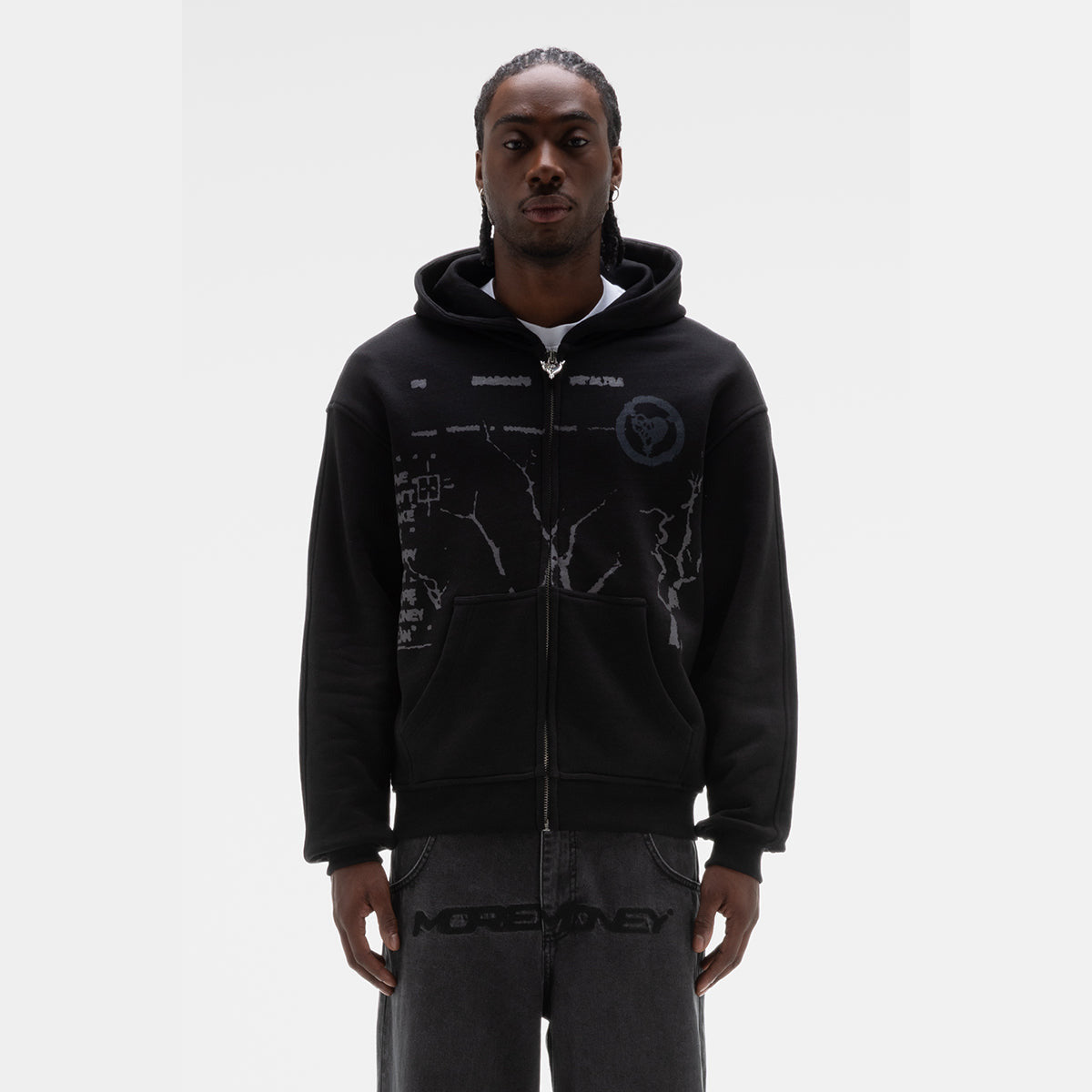 MONEY ROOTED ZIP ALL BLACK