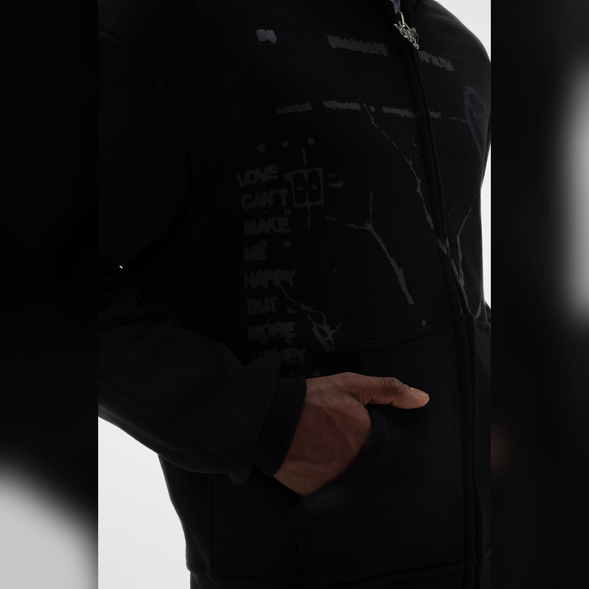 MONEY ROOTED ZIP ALL BLACK