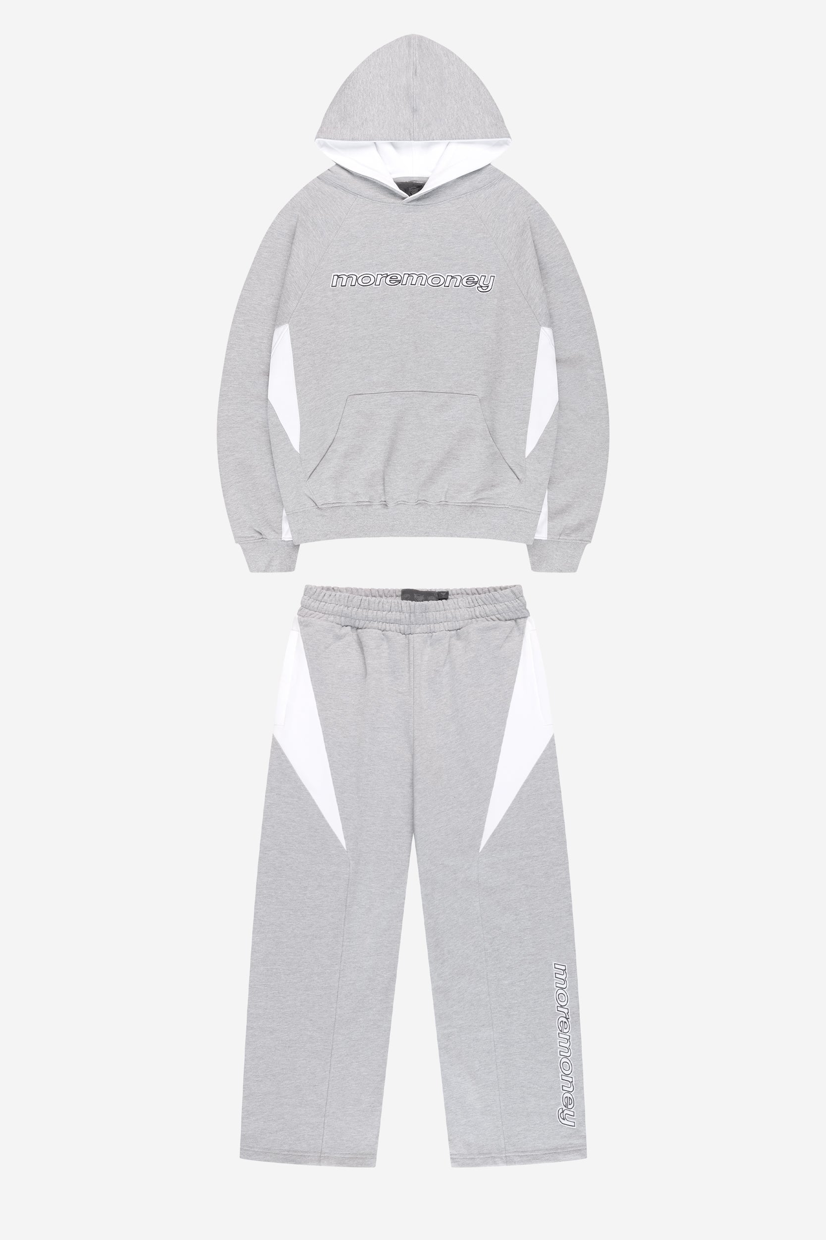 PANEL HOODIE GREY MELANGE + PANEL JOGGER GREY MELANGE