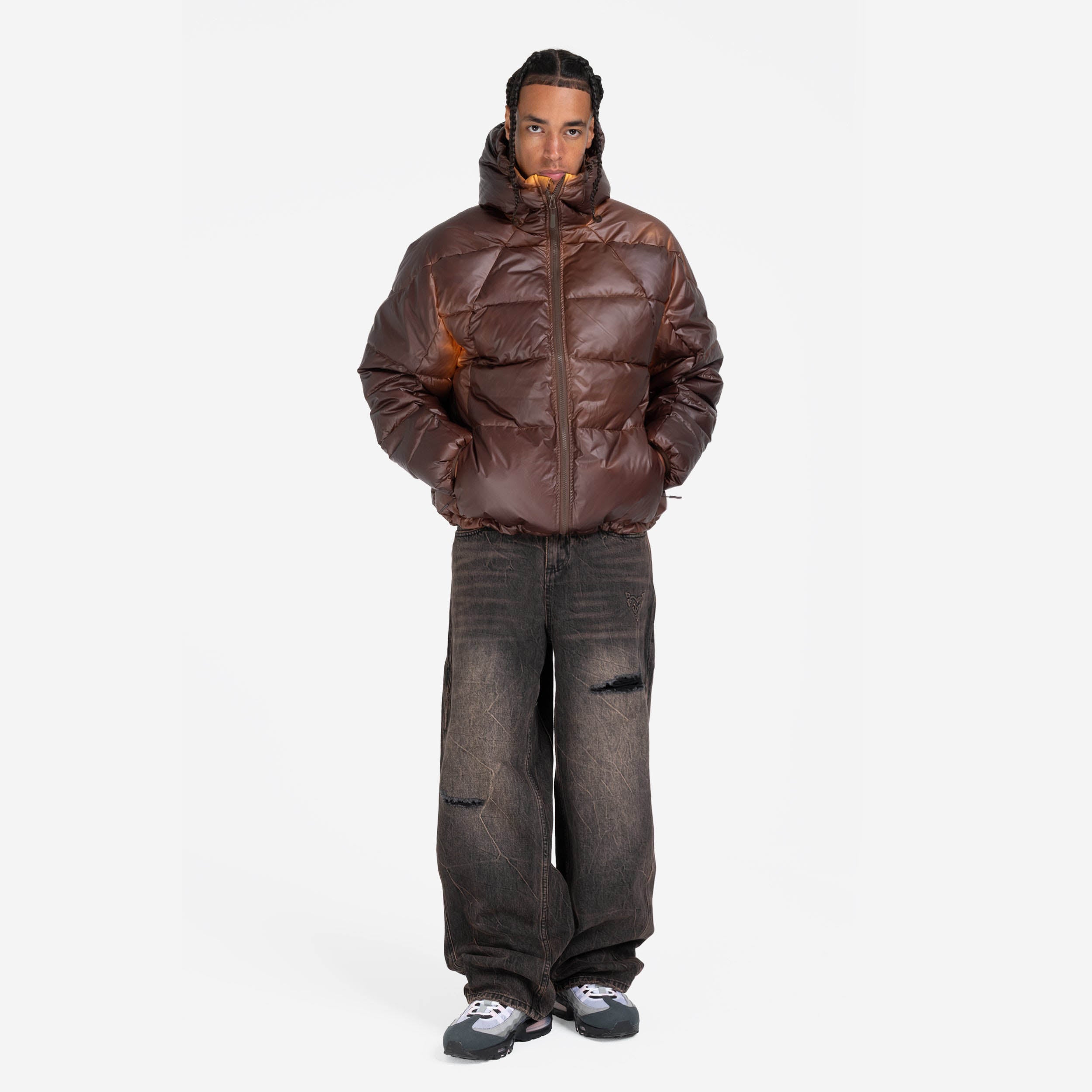 HEAT REACTIVE BIG PUFFA JACKET BROWN