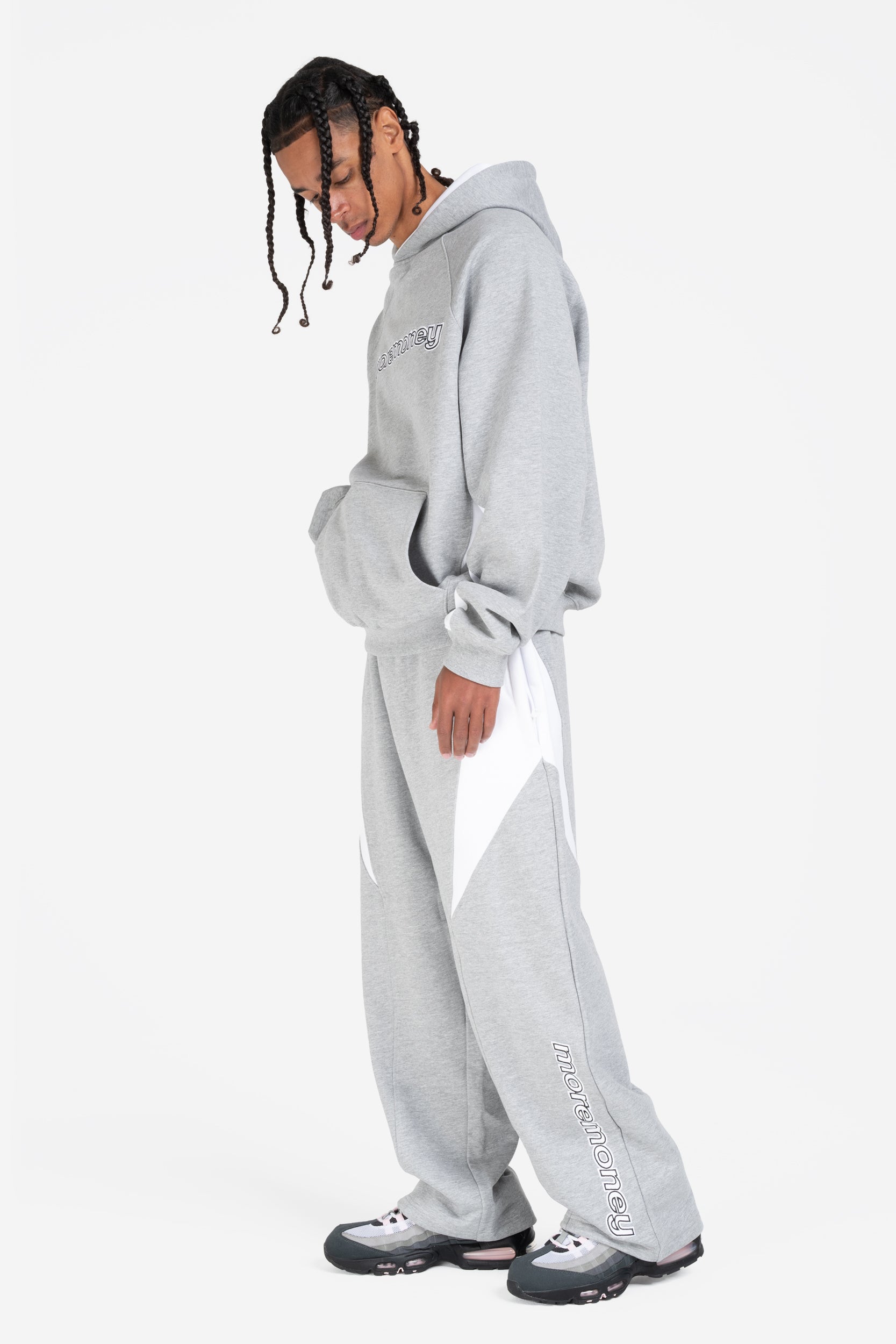 PANEL HOODIE GREY MELANGE + PANEL JOGGER GREY MELANGE