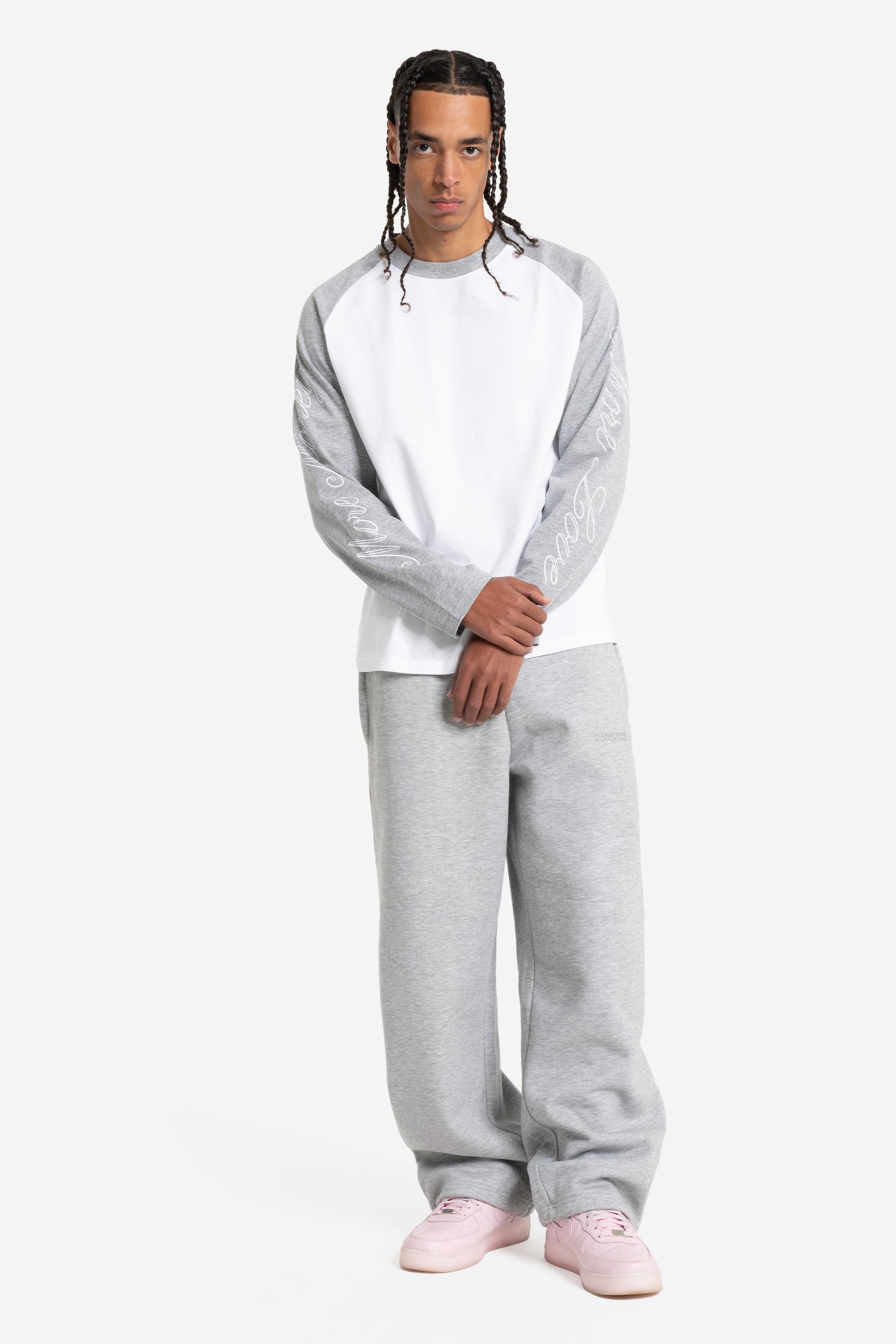 SCRIPT RAGLAN LONGSLEEVE GREY MELANGE