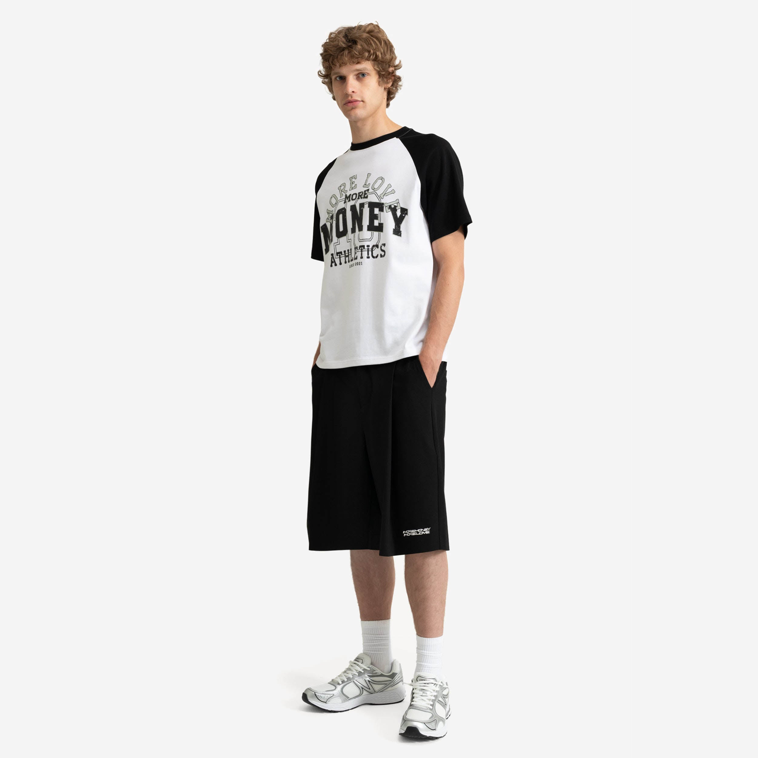 VINTAGE ATHL. RAGLAN TEE WHITE/BLACK