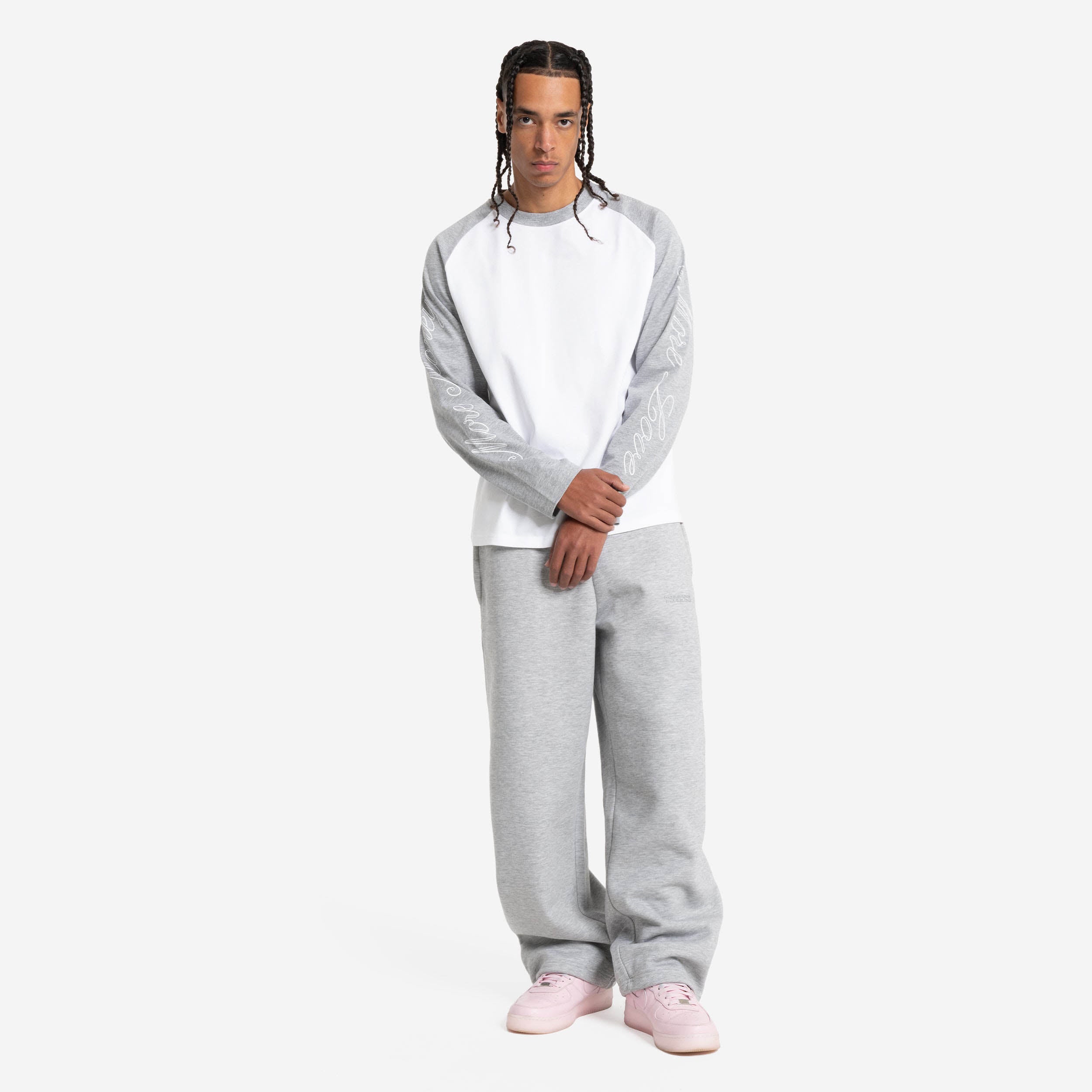 SCRIPT RAGLAN LONGSLEEVE GREY MELANGE