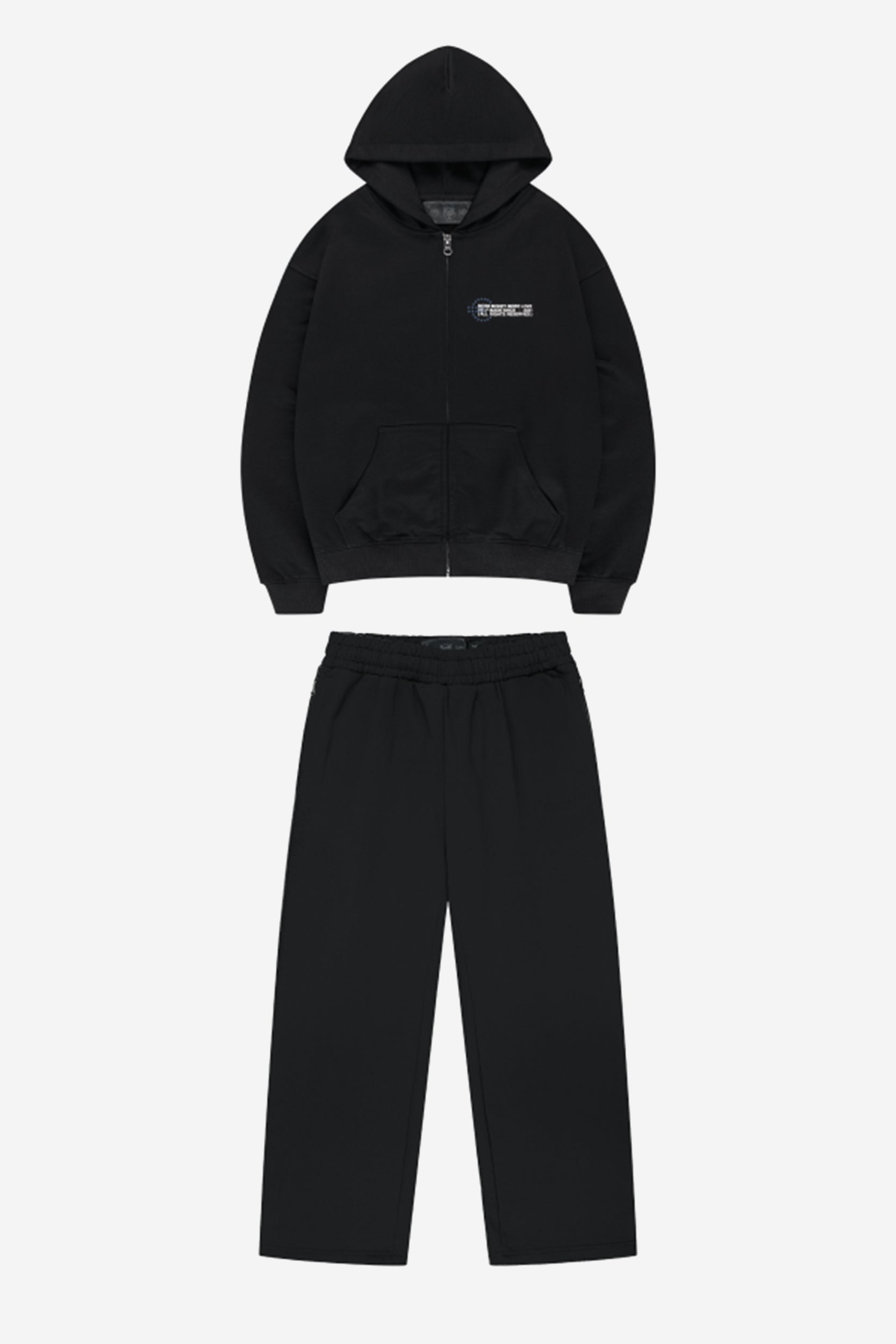 PROFIT ZIP HOODIE BLACK + OPEN LEG JOGGER BLACK