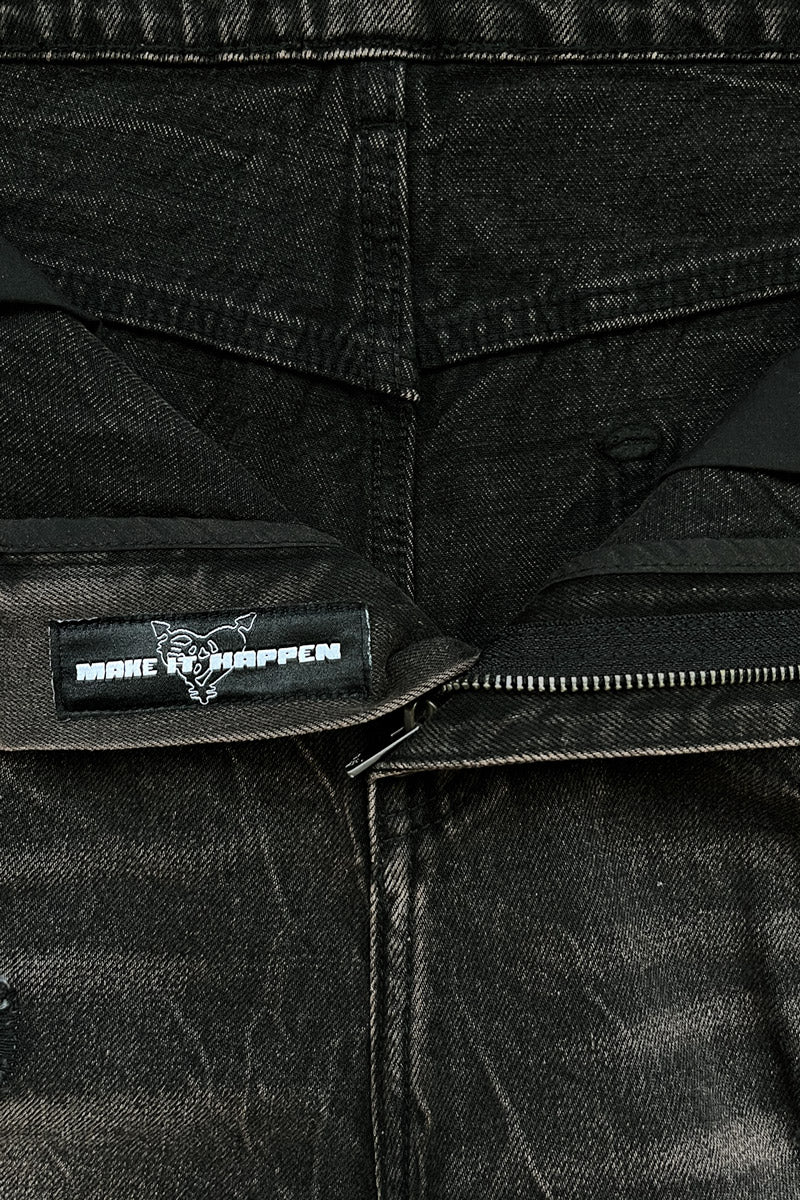 RIPPED DISTINCTIVE JORTS DARK GREY