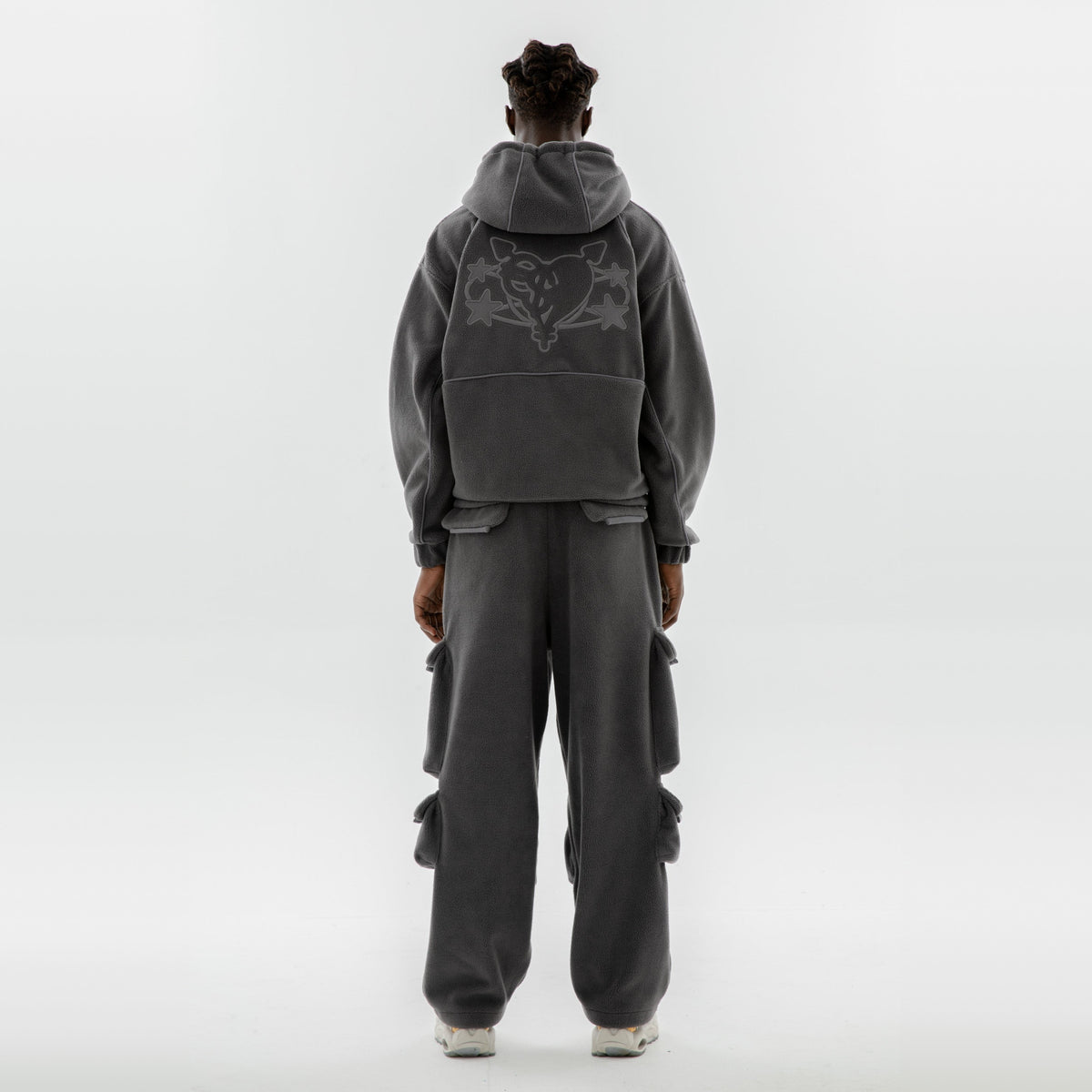 STAR WREATH FLEECE ZIP TORNADO GRAY