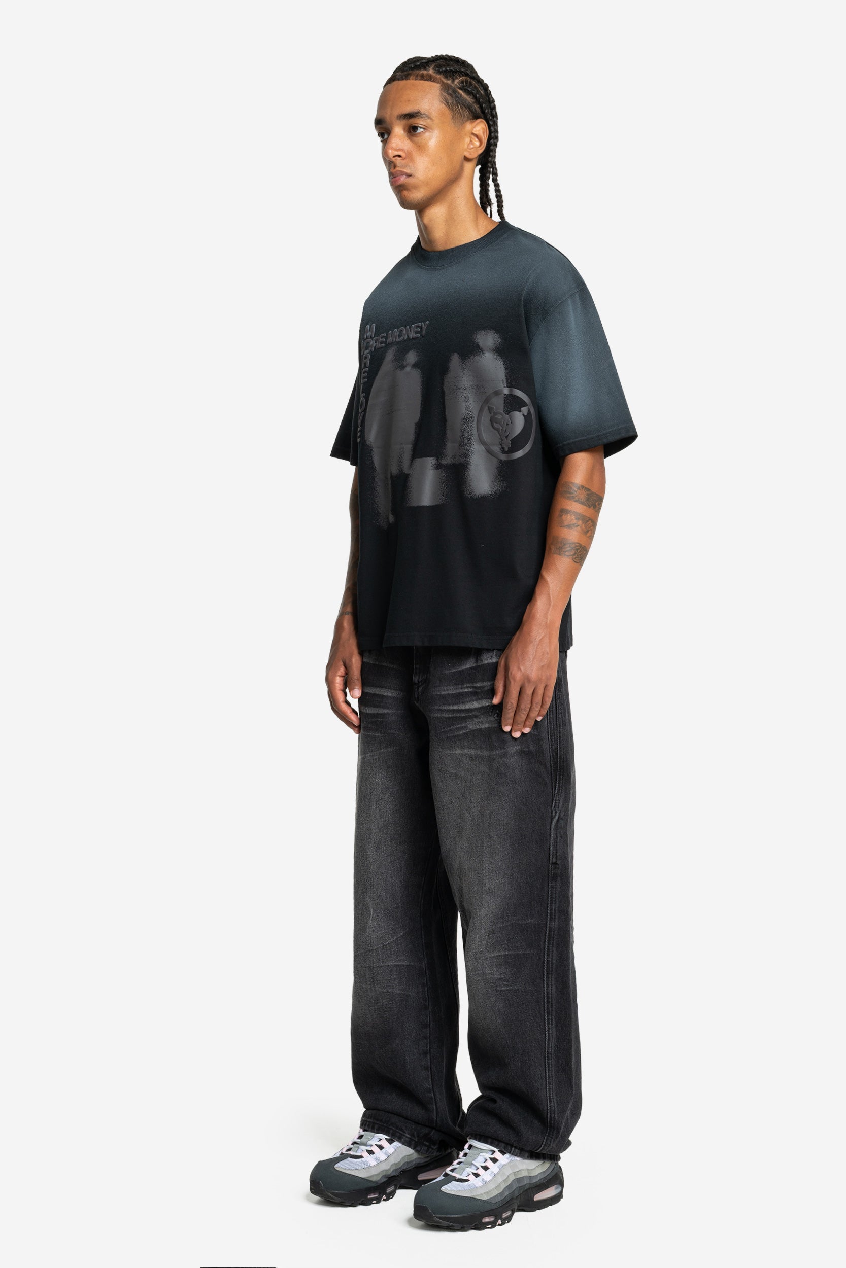 LOST BOND TEE BLACK SPRAY WASHED