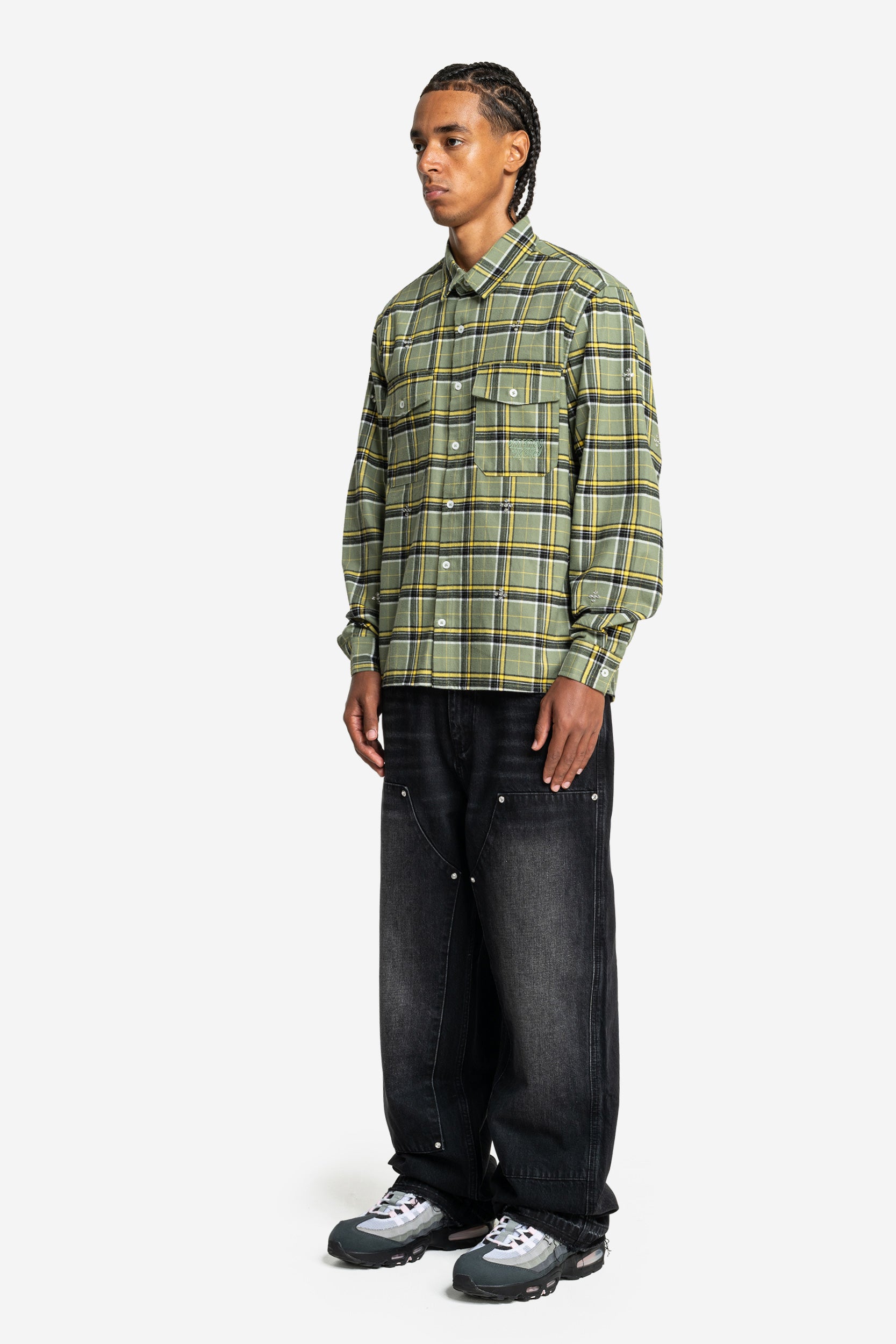 RHINESTONE CARPENTER DENIM BLACK