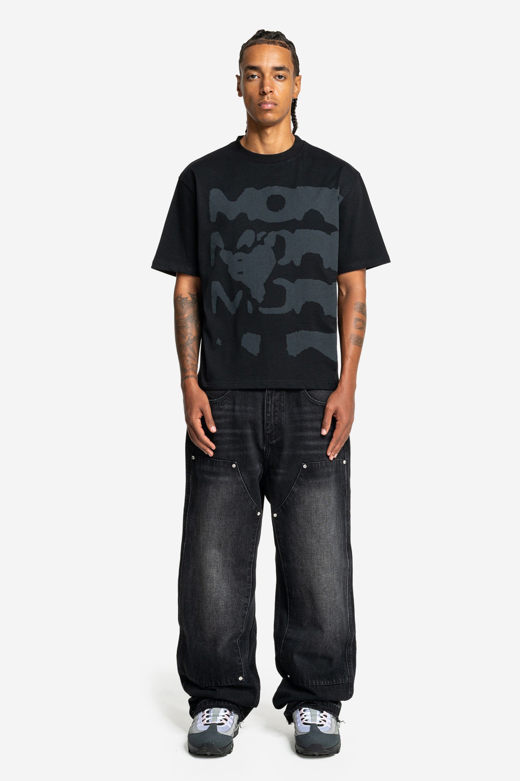 RADIANT CASH TEE ALL BLACK + DISTINCTIVE DENIM BLACK