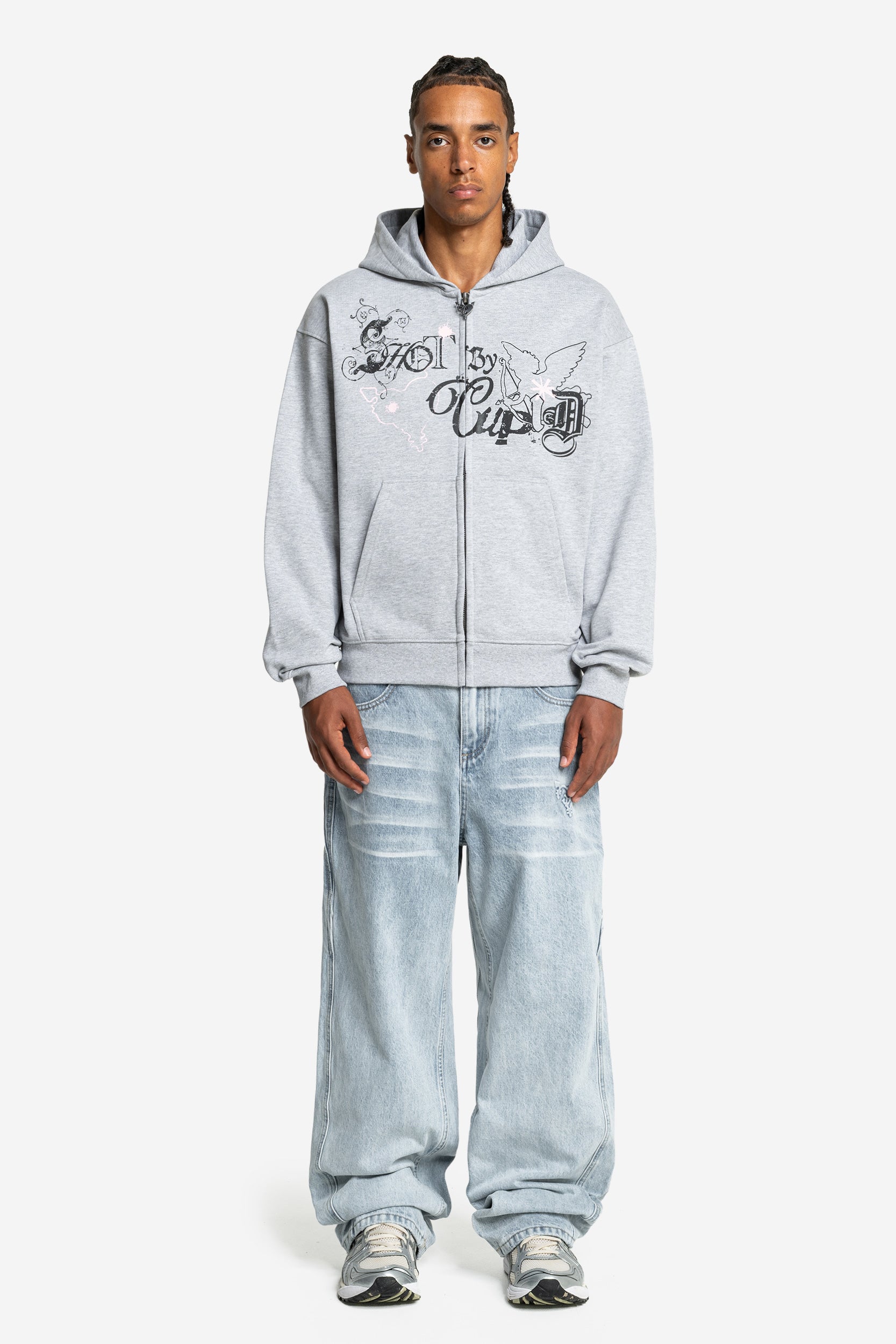 DISTINCTIVE BAGGY DENIM MID BLUE