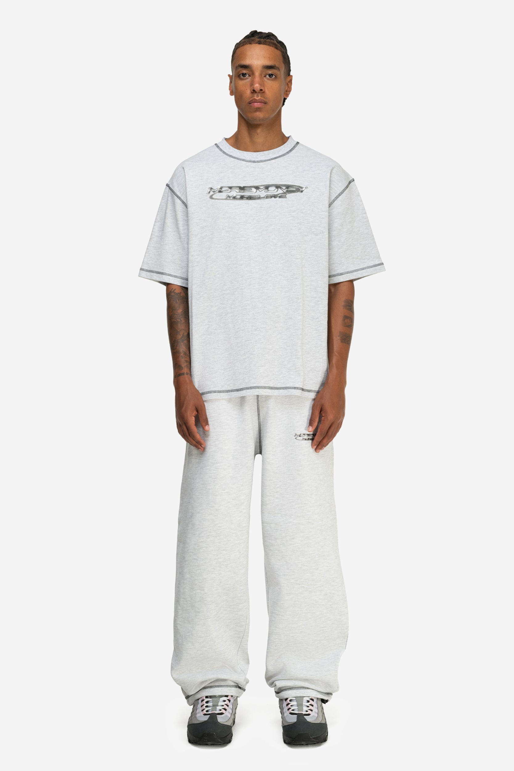 FLATLOCK BASE TEE GREY MELANGE