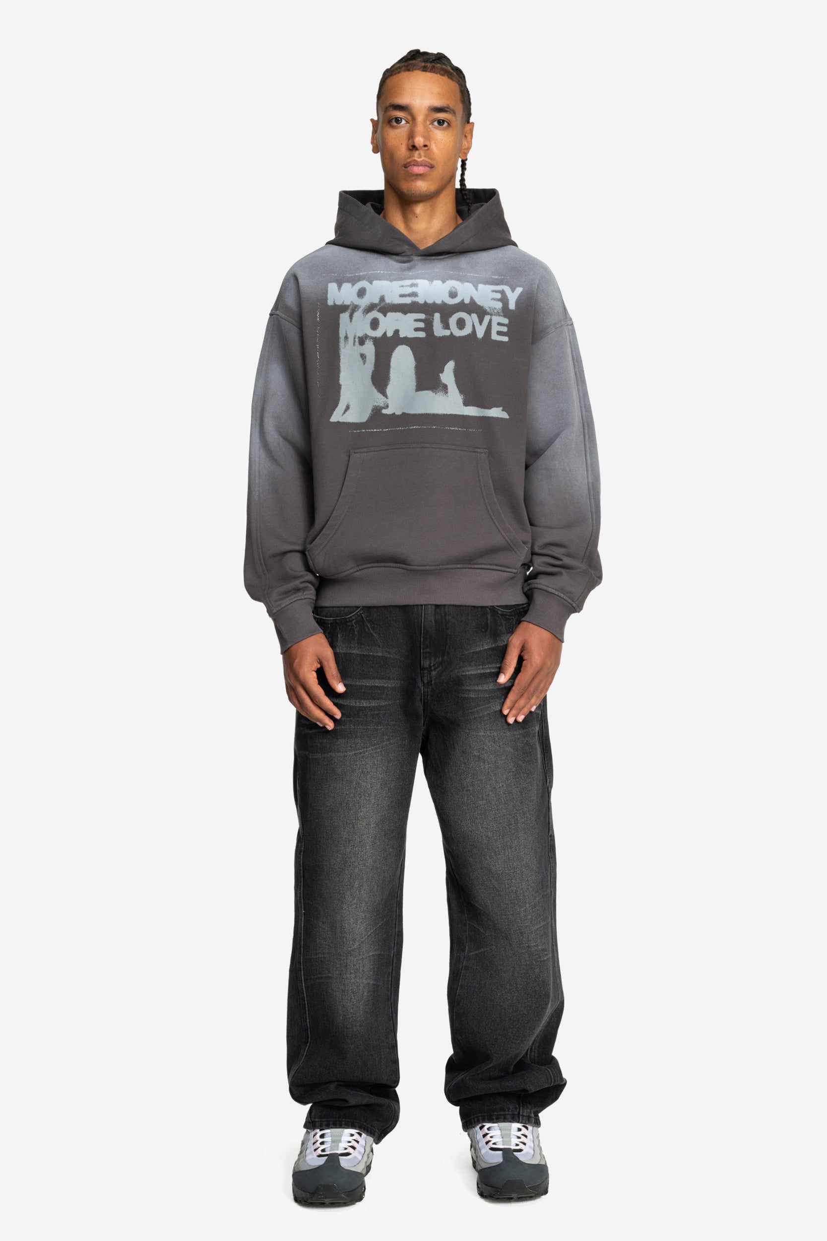 WET DREAM HOODIE DARK GREY WASHED