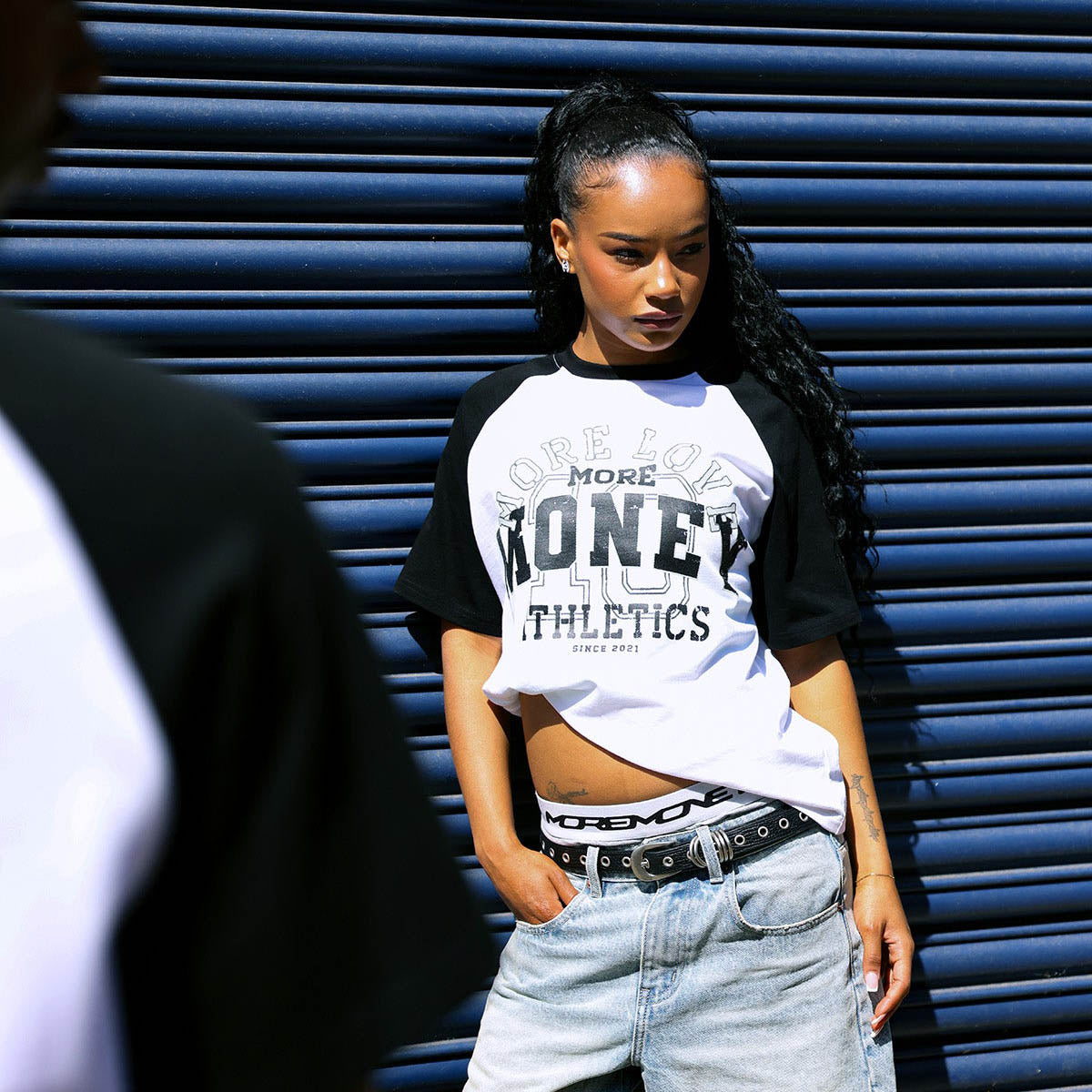 VINTAGE ATHL. RAGLAN TEE WHITE/BLACK