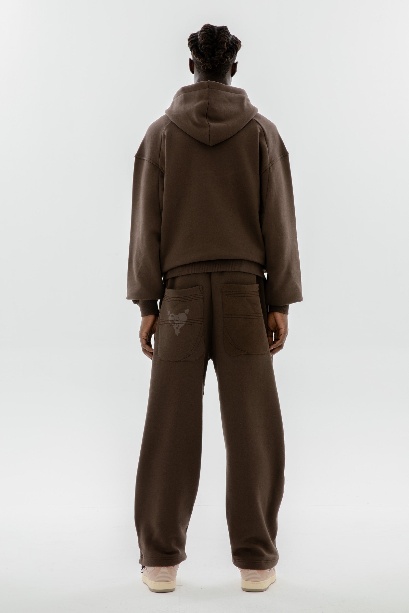 OPEN LEG CHOCOLATE BROWN JOGGER