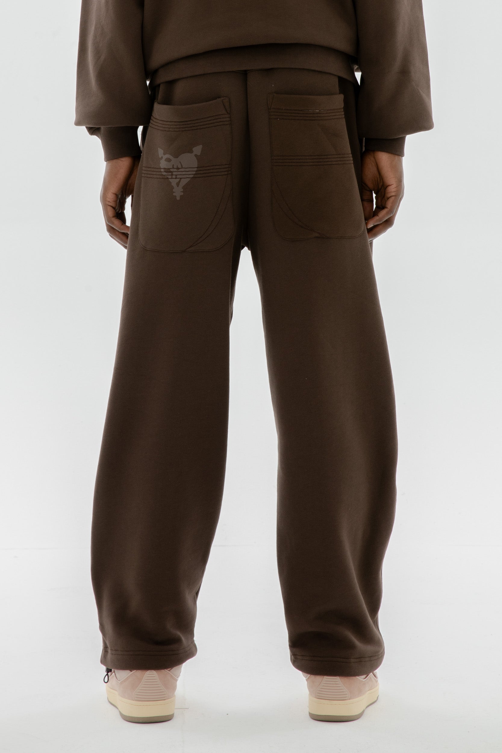 OPEN LEG CHOCOLATE BROWN JOGGER