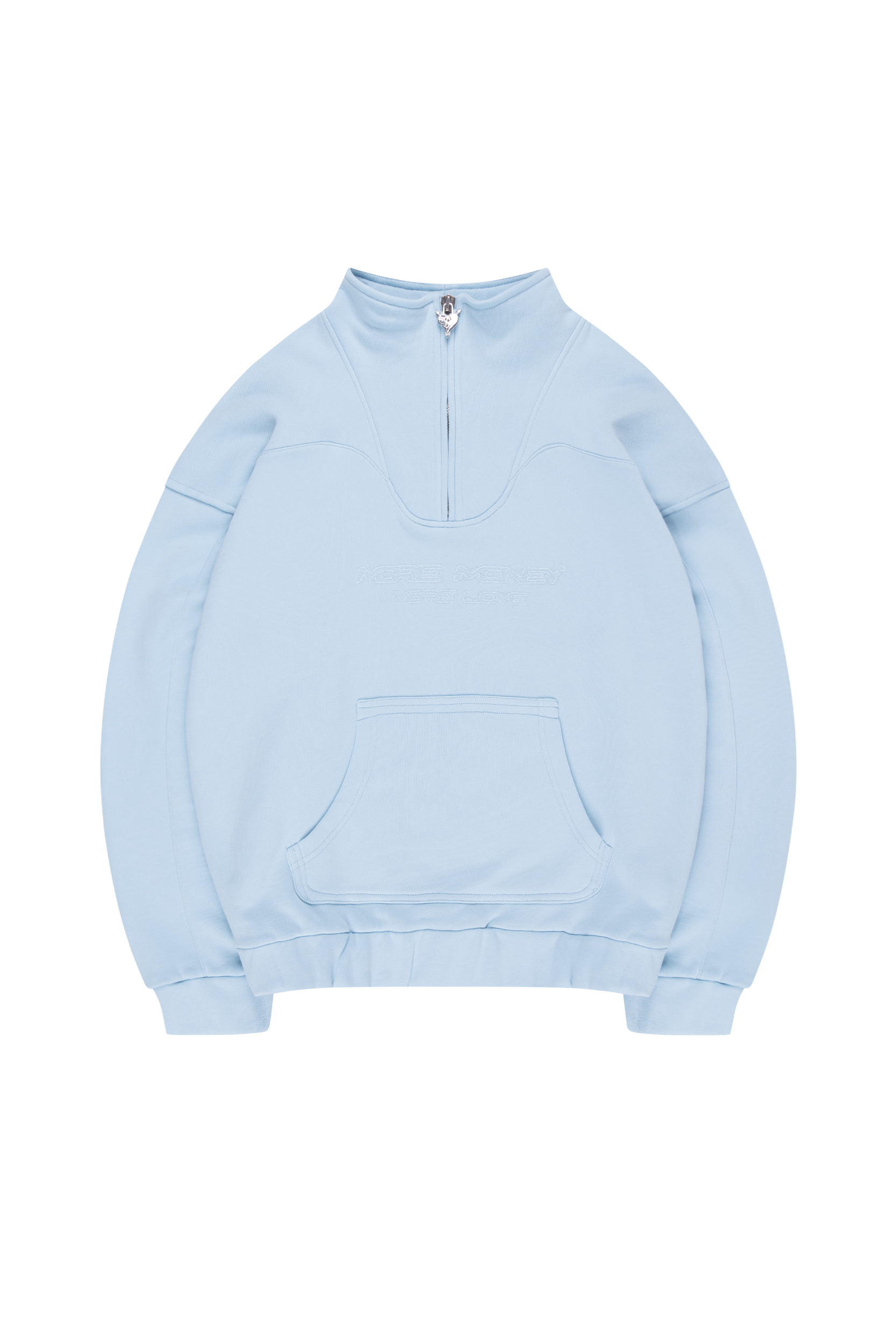 MORE MONEY LOGO HALFZIP BABYBLUE