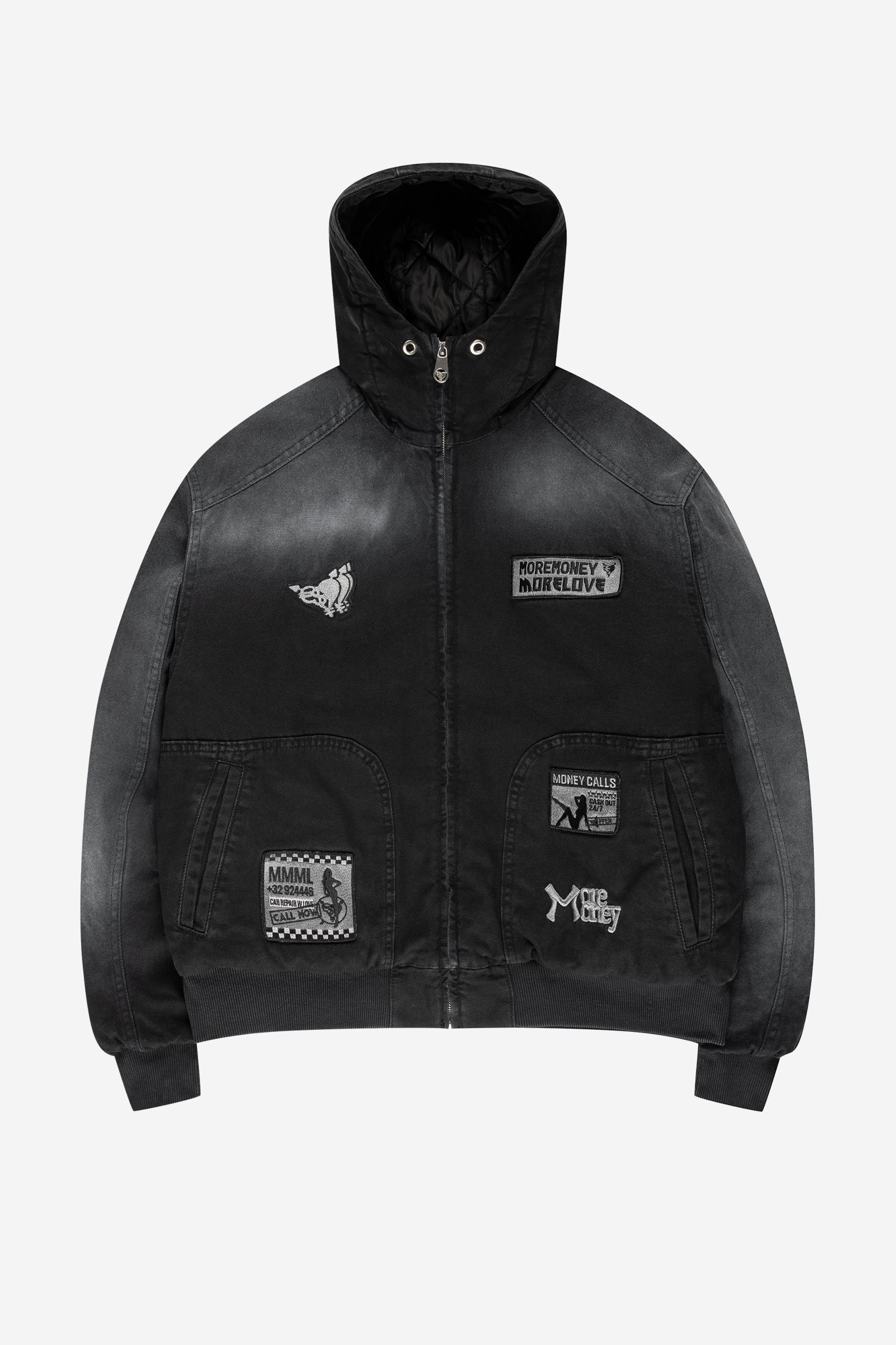 PATCHED UP HOODED BOMBER