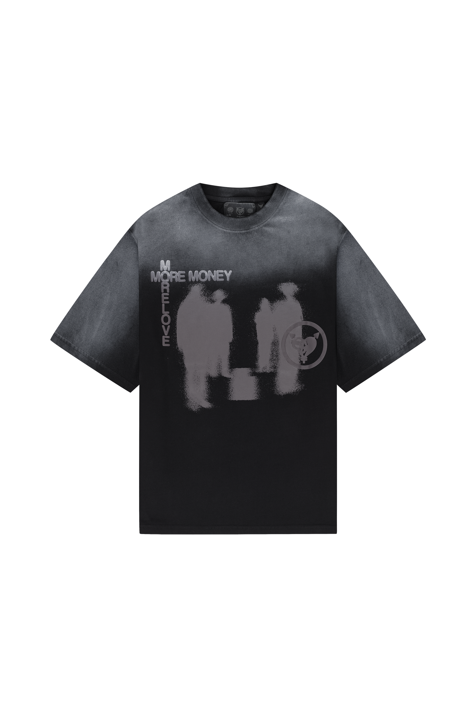 LOST BOND TEE BLACK SPRAY WASHED
