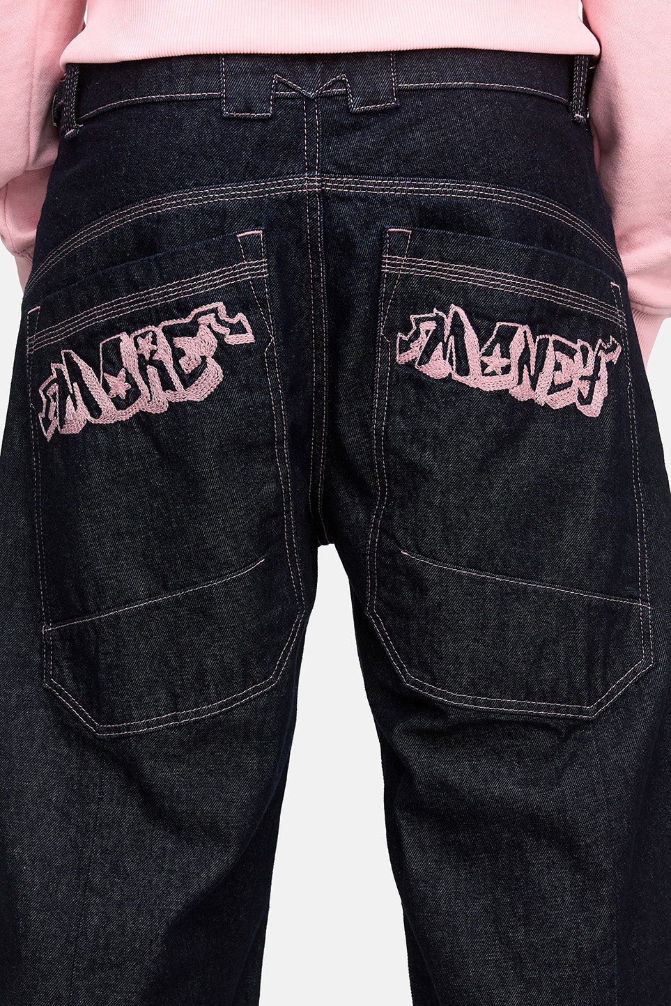 PINK STITCH DENIM INDIGO