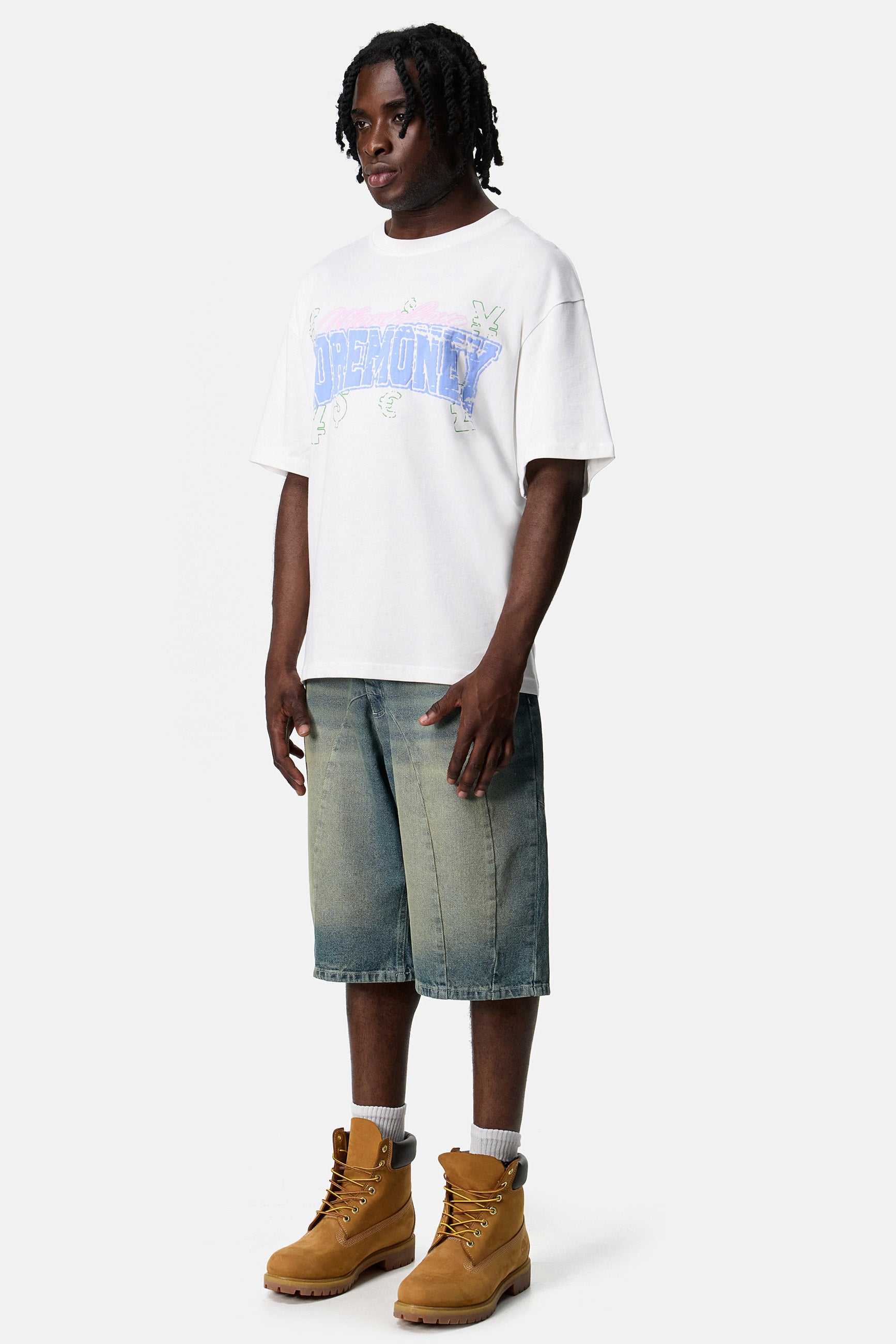 DOUBLE STITCH JORTS BLUE WASHED