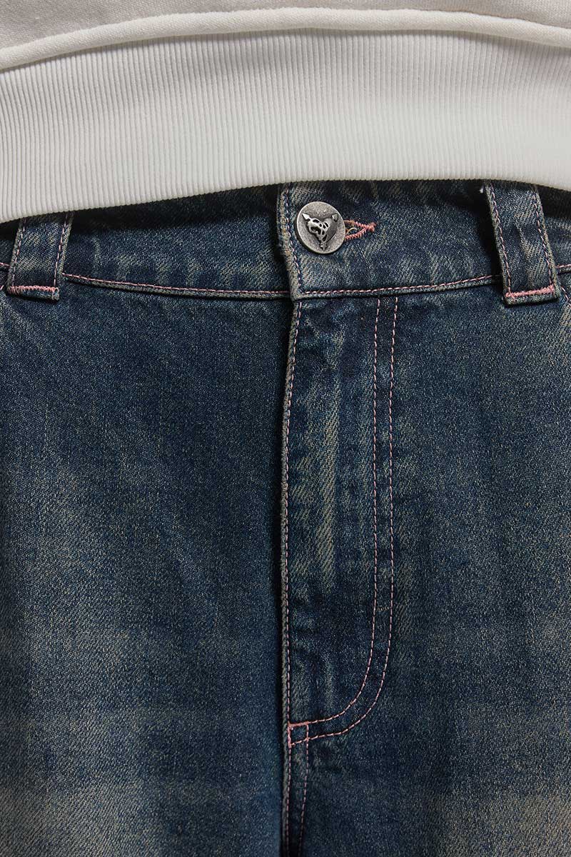 DISTINCTIVE BAGGY DENIM TEAL WASHED 