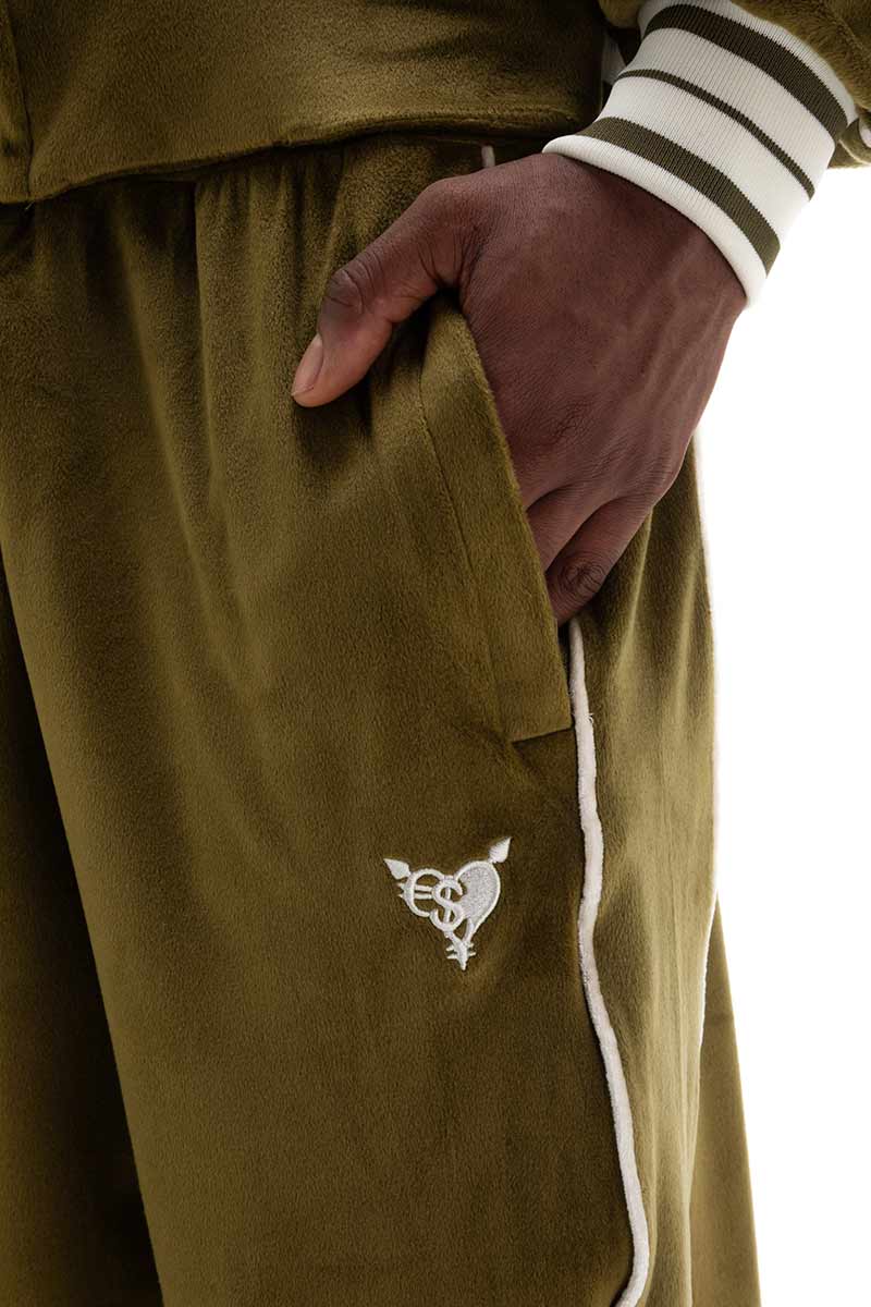 VELOUR JOGGER OLIVE