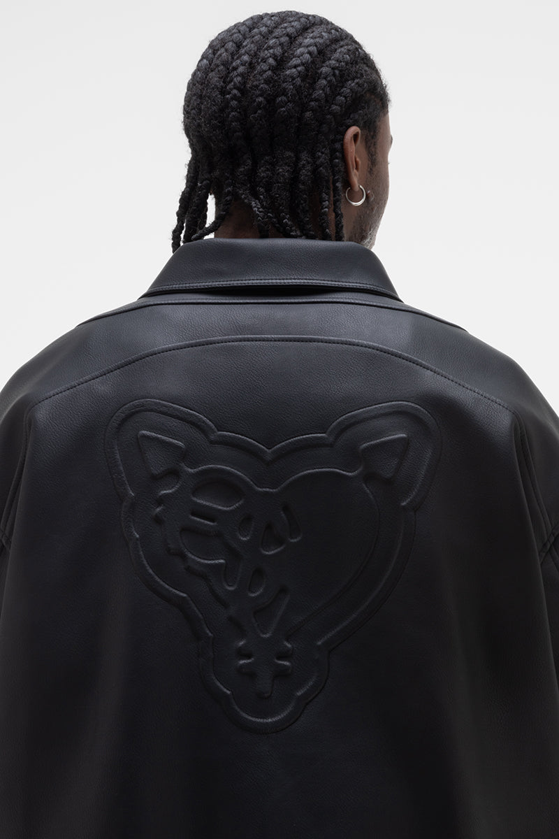 HEAVY HEART LEATHER JACKET BLACK