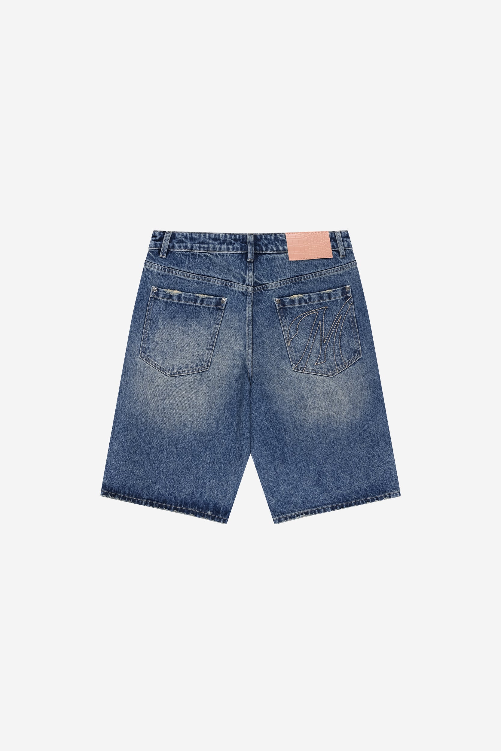 STUDDED JORTS WASHED BLUE