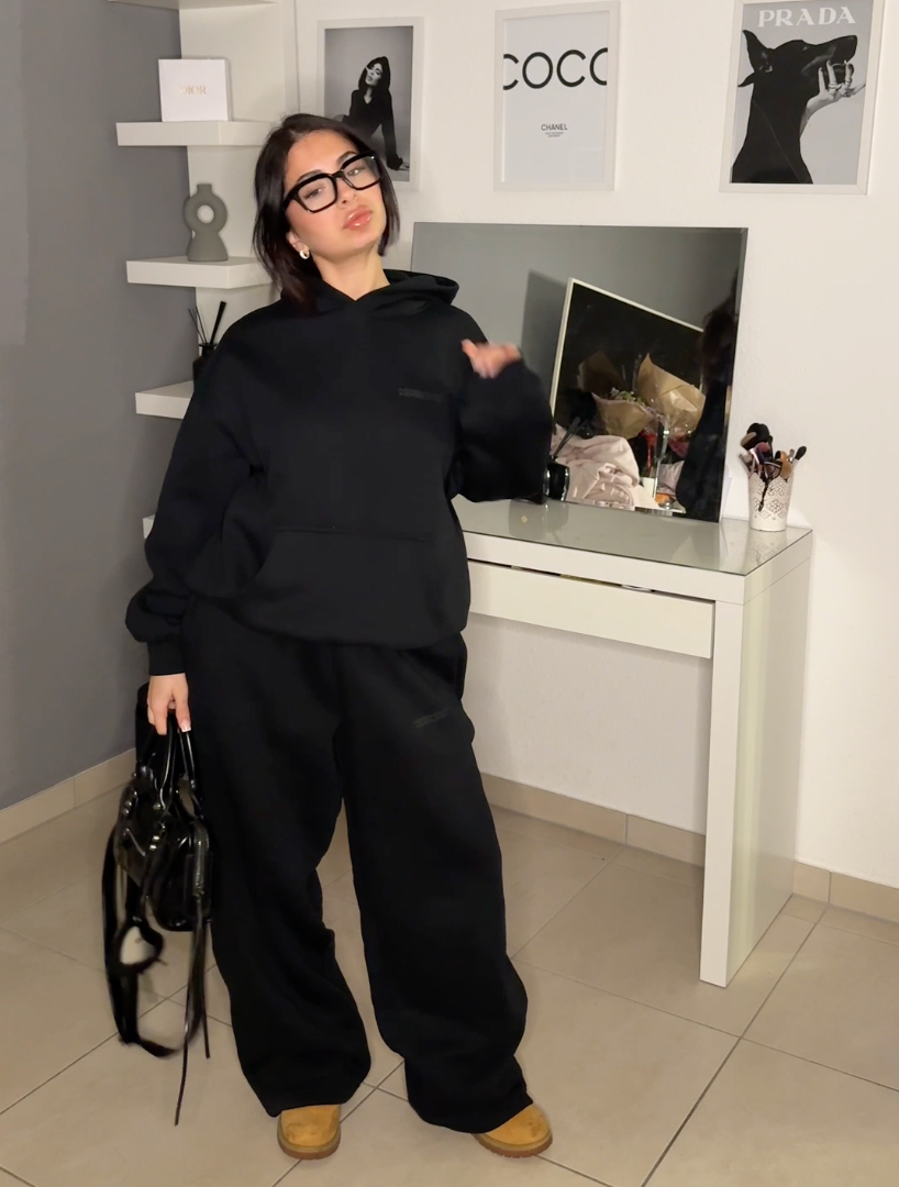 Load video: Clouds Jogger Black &amp; Hoodie