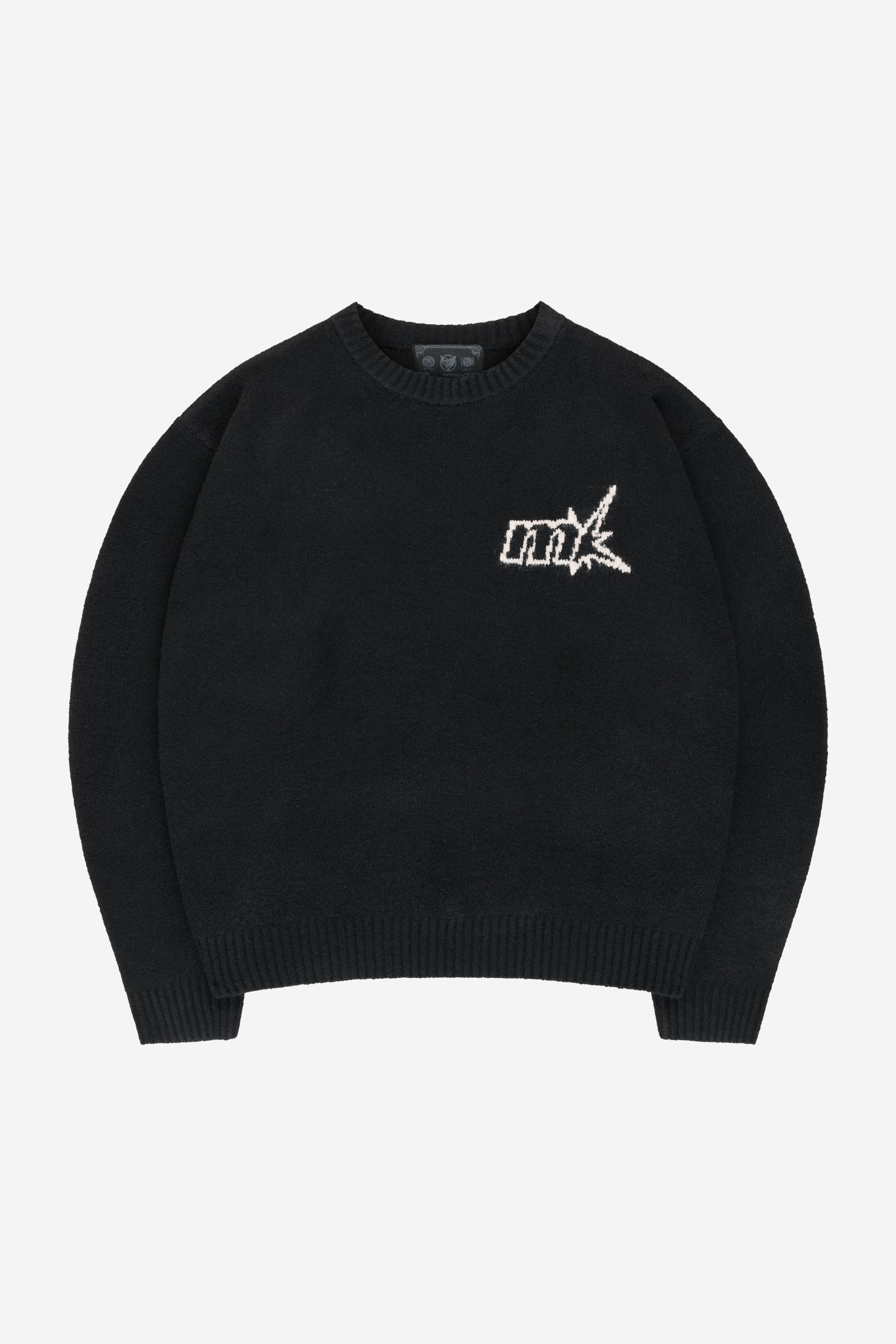 FUZZY KNIT SWEATER BLACK