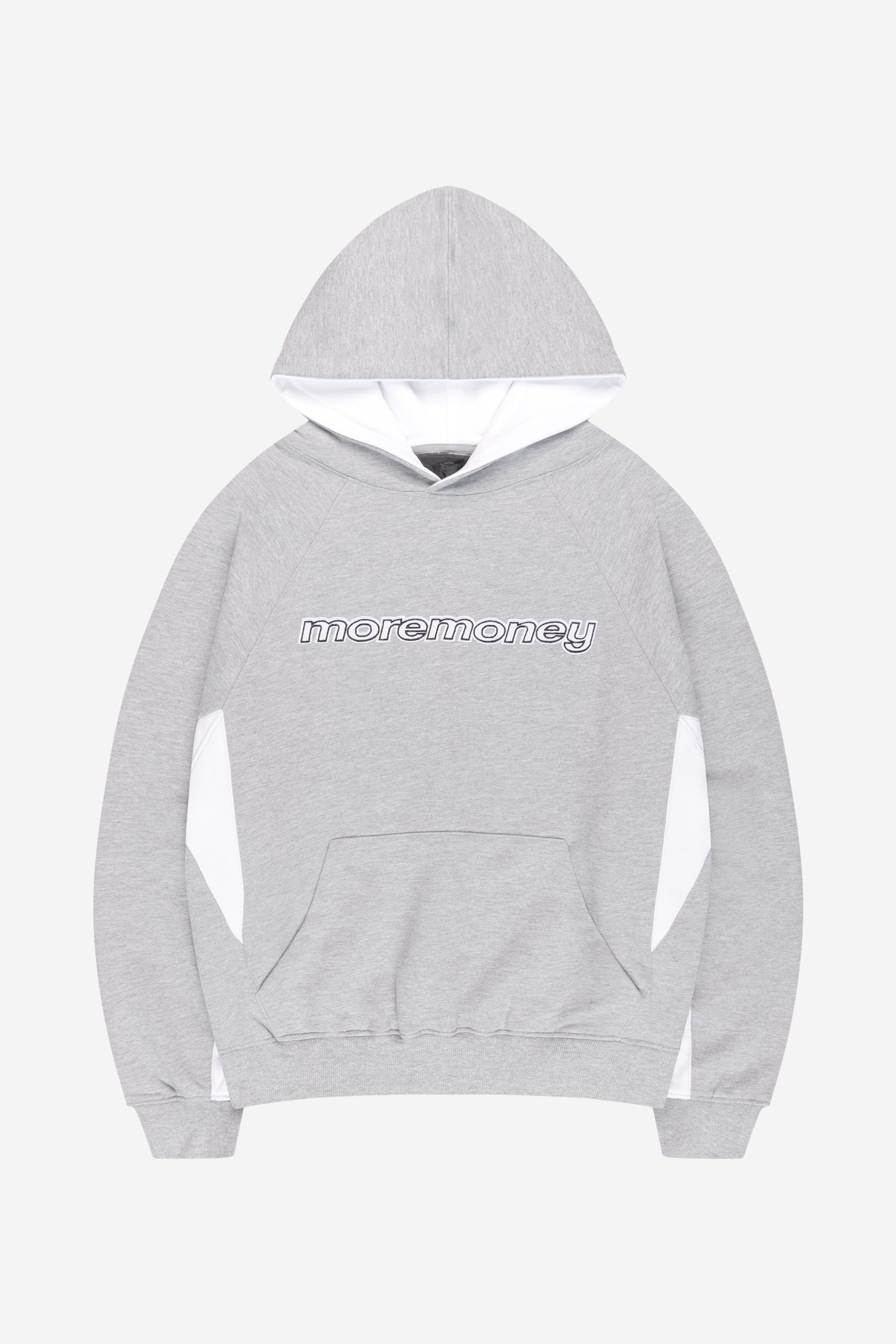 PANEL HOODIE GREY MELANGE