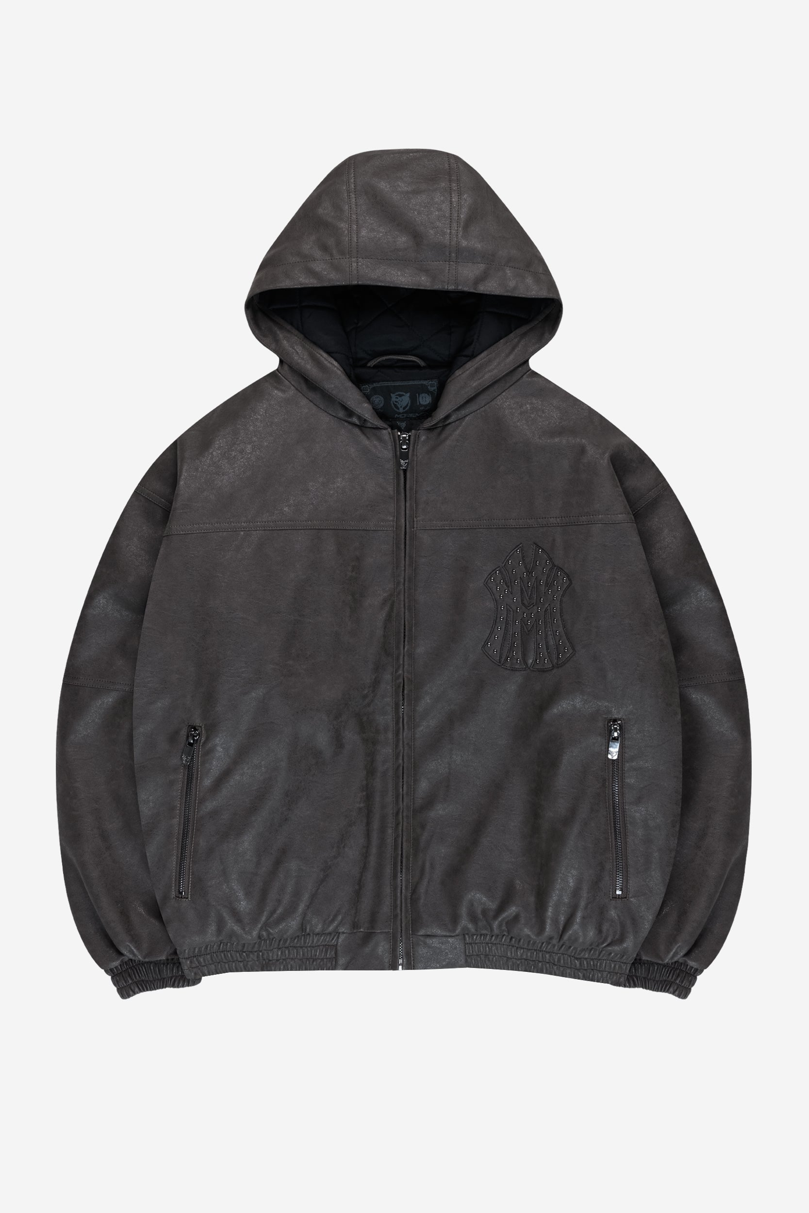 DA BIG M LEATHER JACKET DARK BROWN