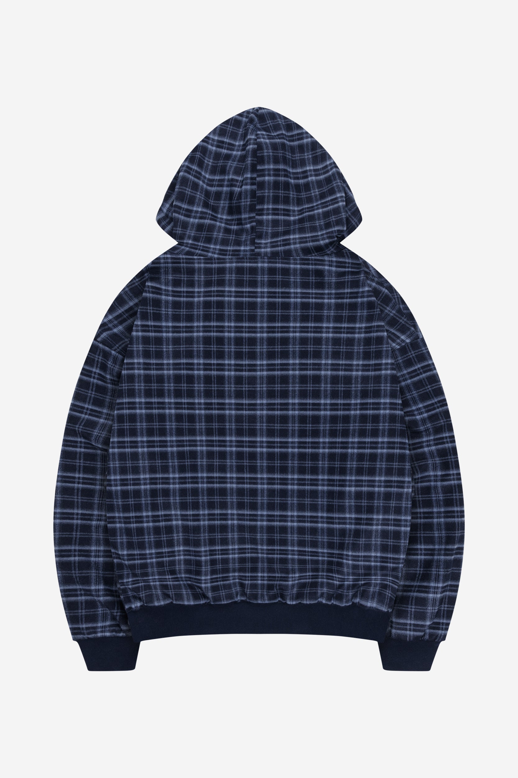 REVERSIBLE PLAID ZIP HOODIE NAVY