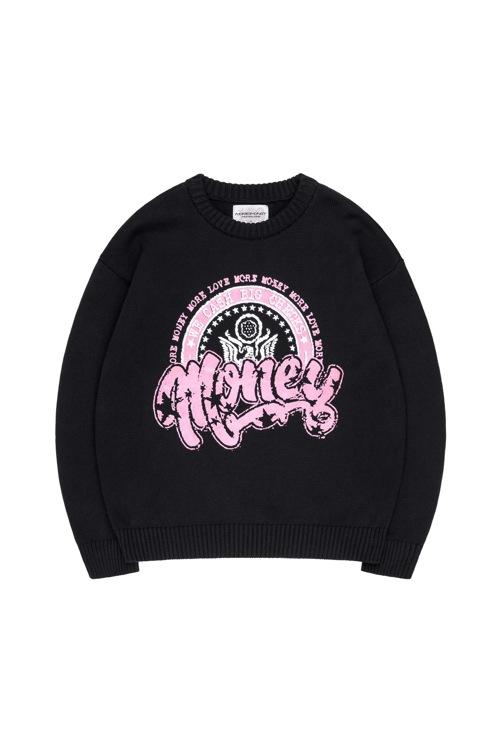 BIG CHECKS KNIT CREWNECK BLACK