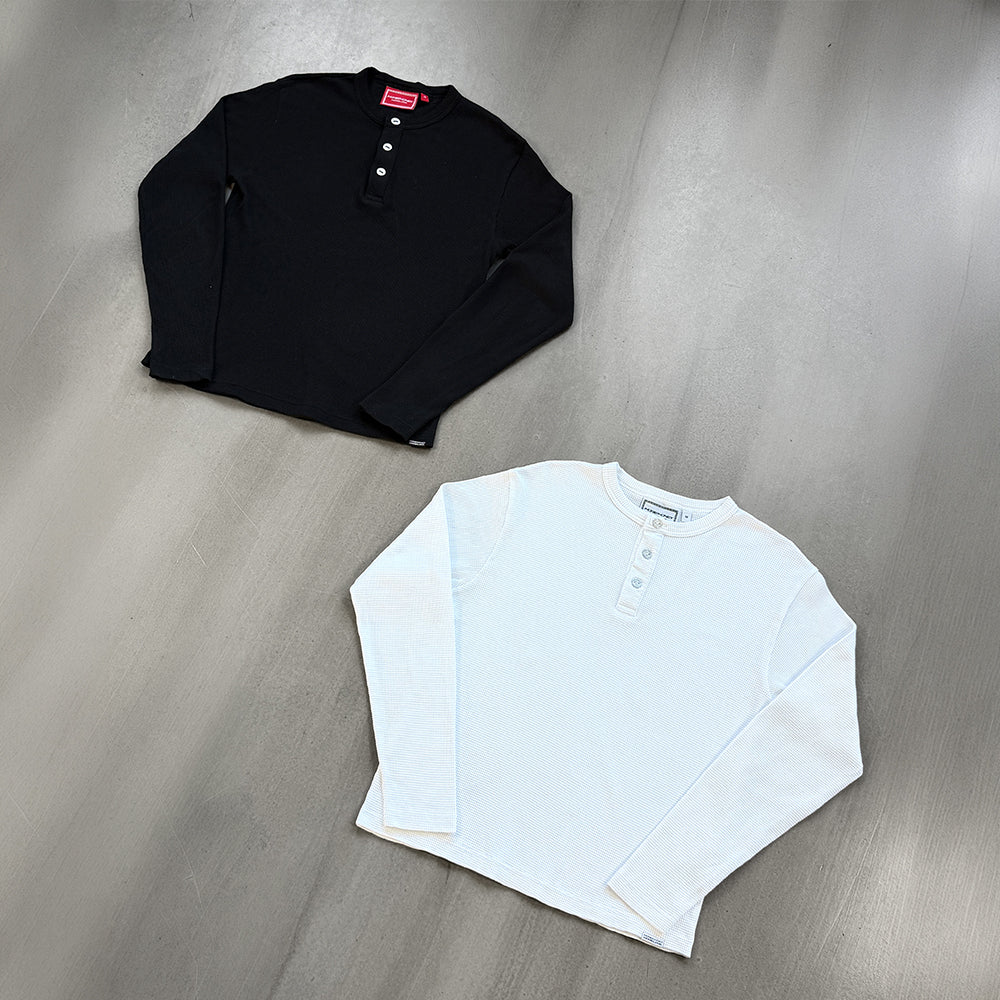 HENLEY WAFFLE LONGSLEEVE WHITE