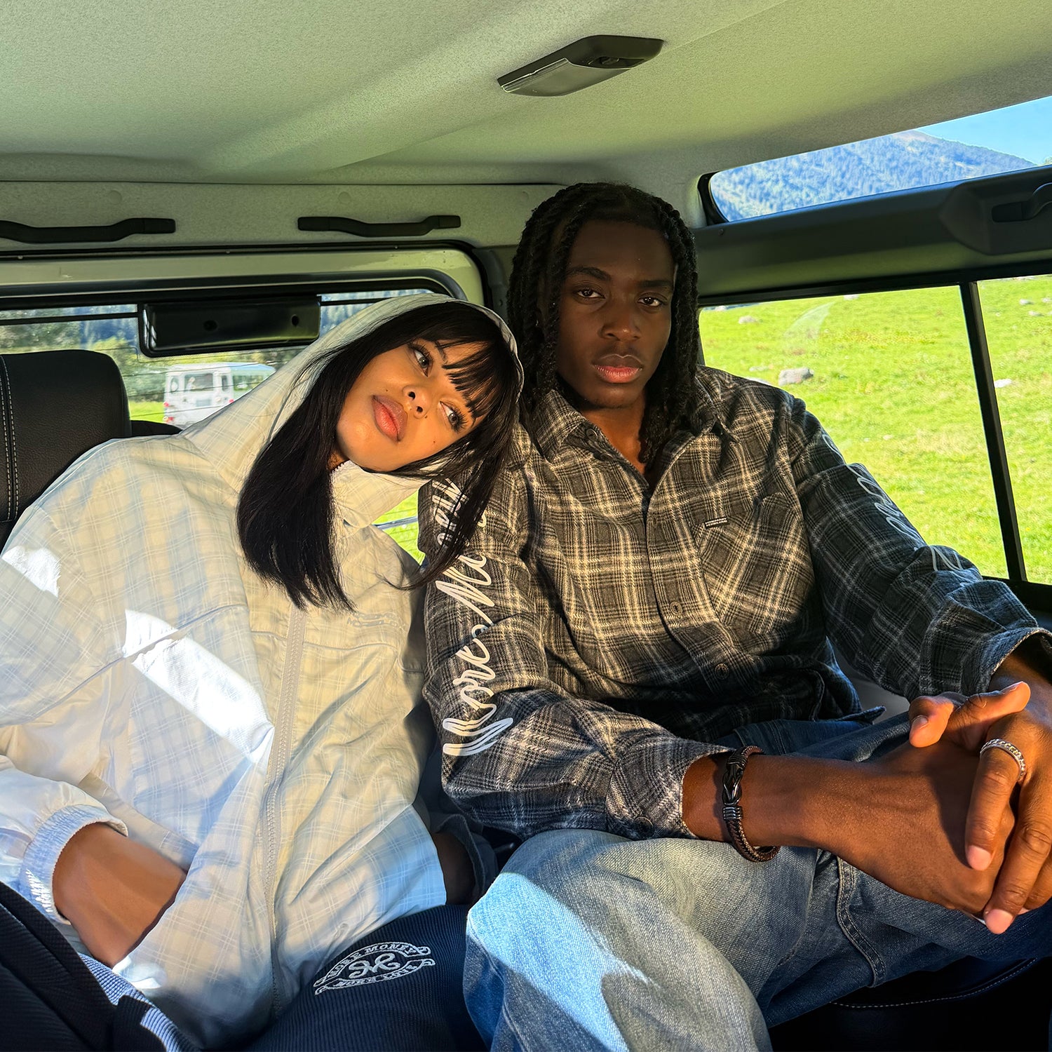 PLAID WINDBREAKER AIR BLUE
