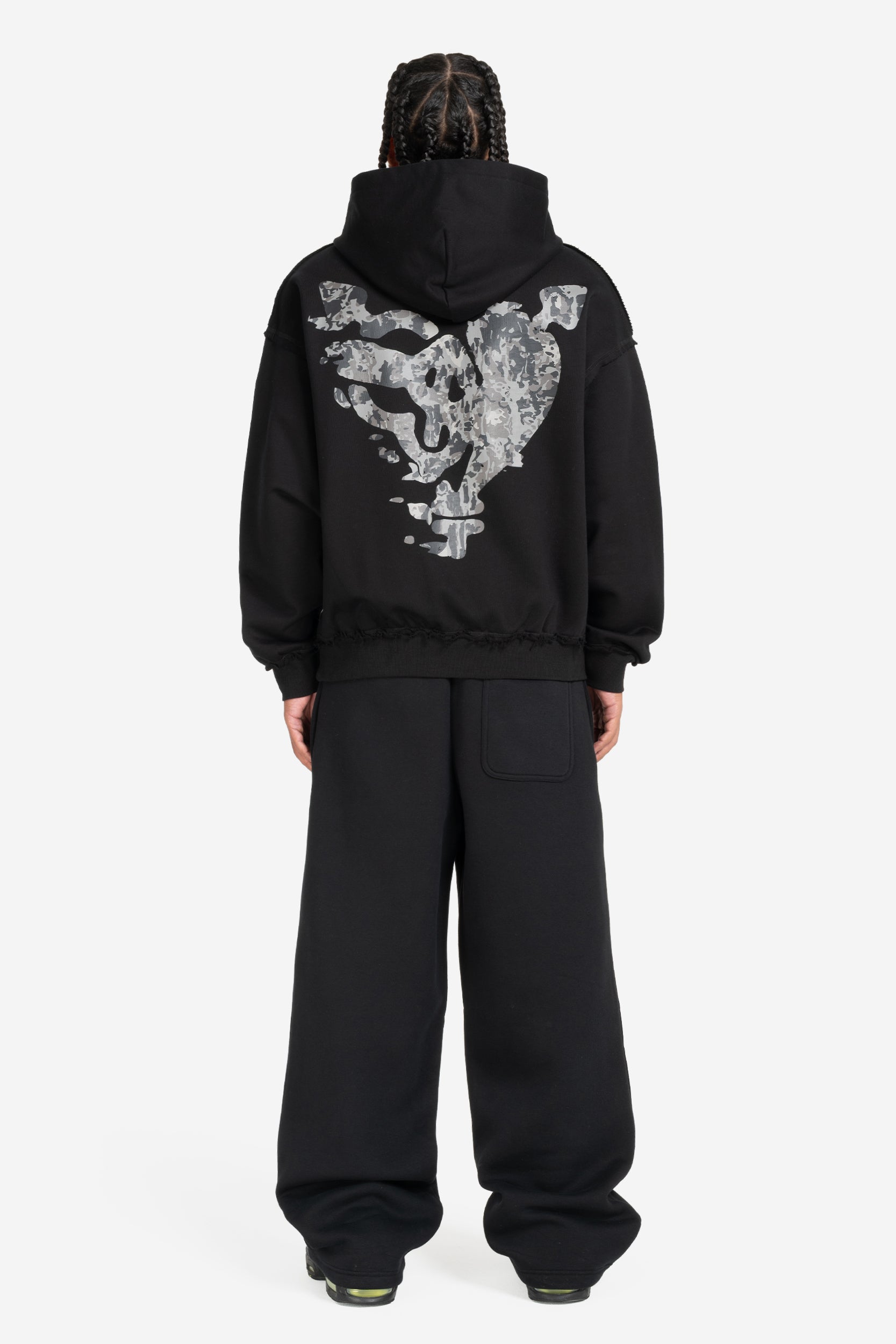 MONEY CALLING FLATLOCK HOODIE BLACK