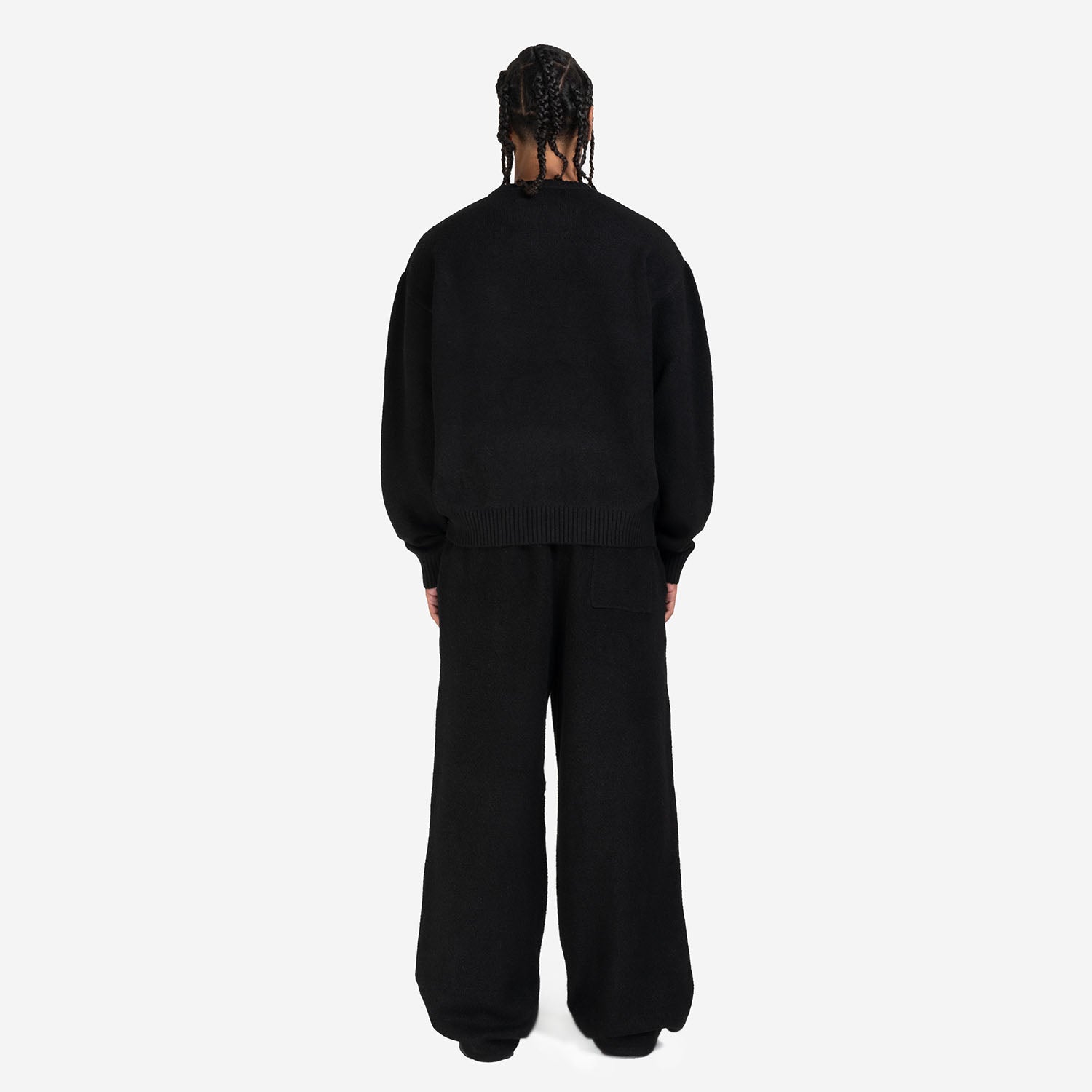 FUZZY KNIT SET BLACK