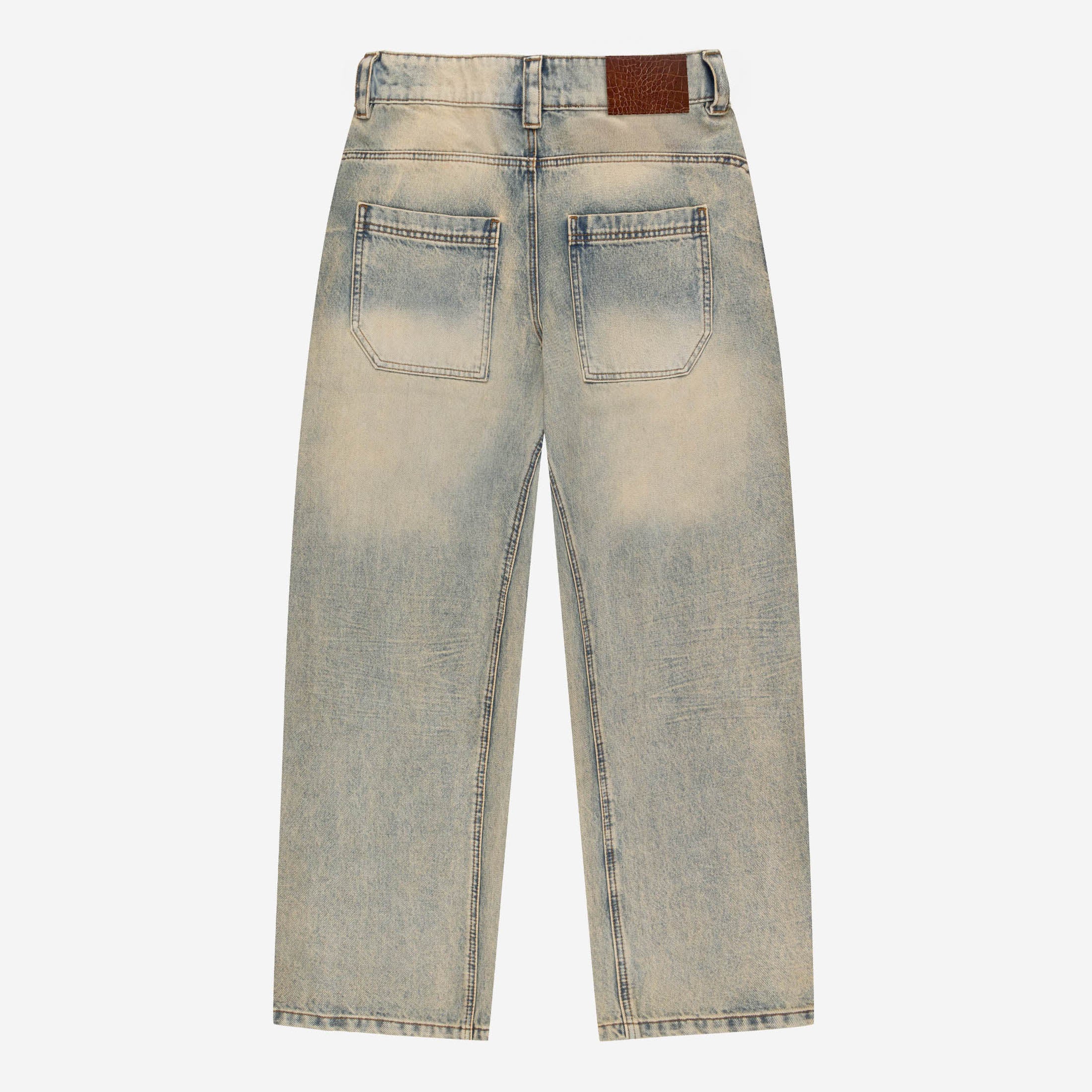 WET DREAM TEE WHITE + DISTINCTIVE DENIM WASHED MUD