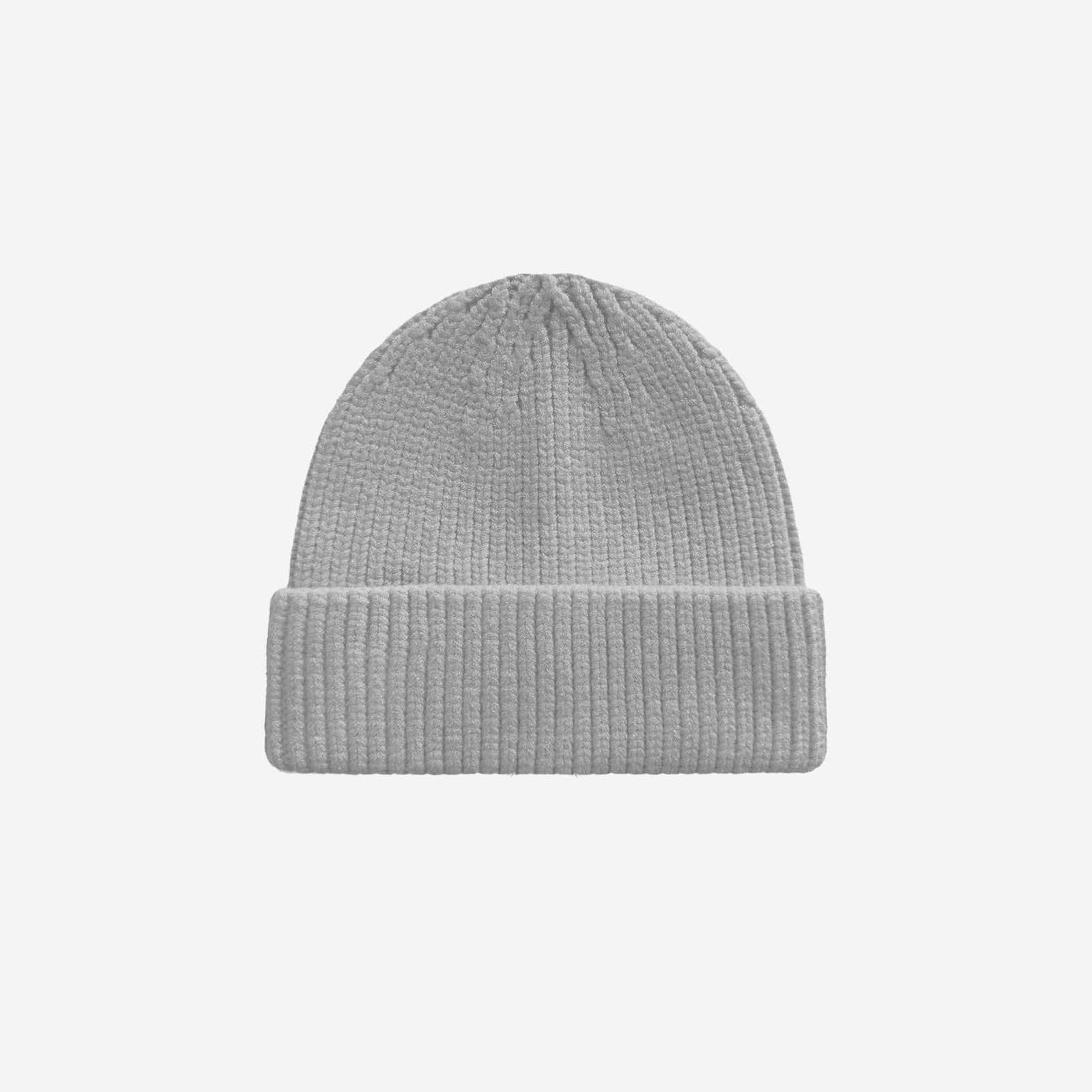 RIB KNIT BEANIE LIGHT GREY