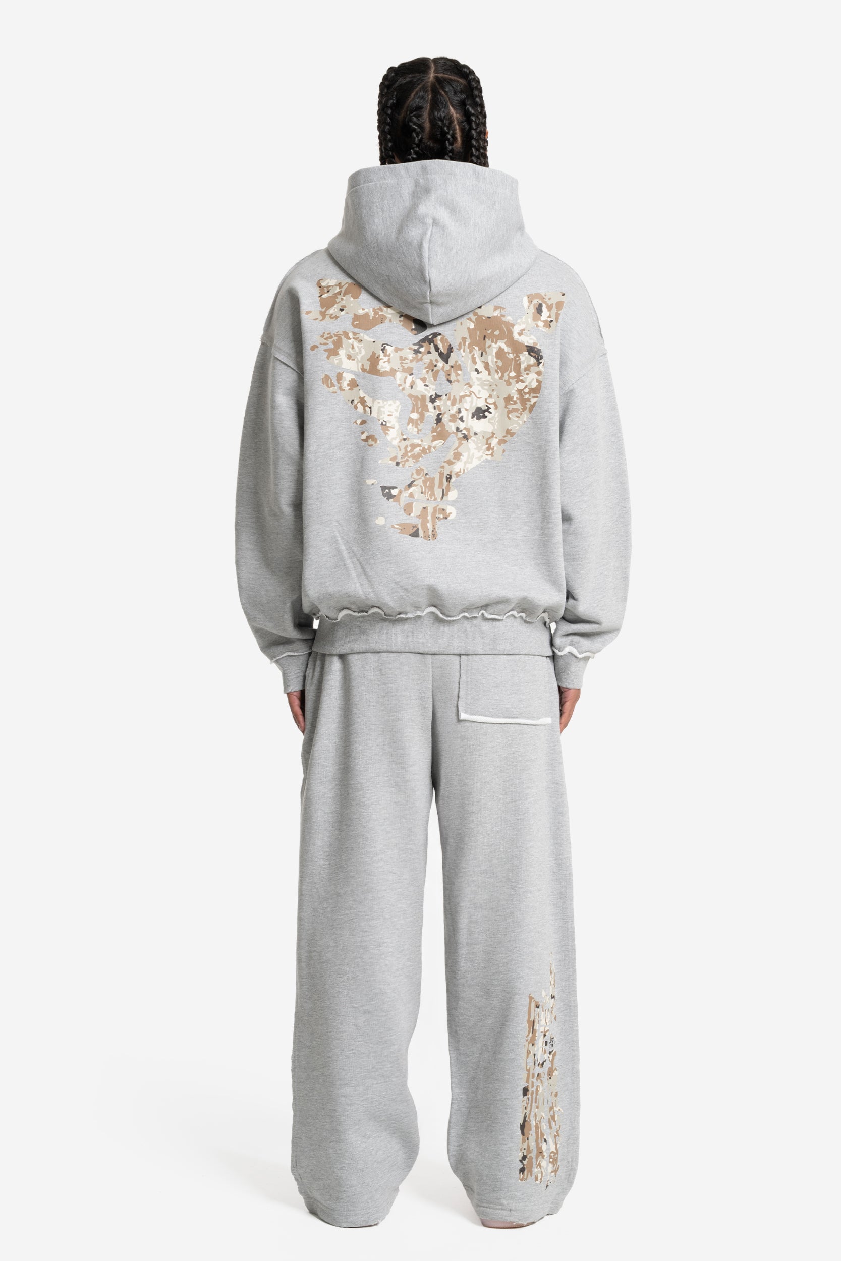 MONEY CALLING FLATLOCK ZIP GREY MELANGE + MONEY CALLING FLATLOCK JOGGER GREY MELANGE