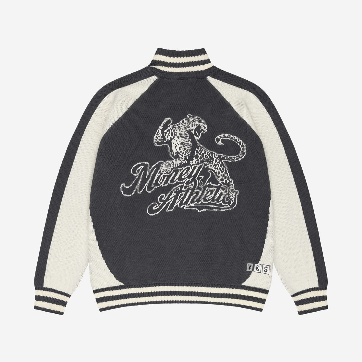 KNIT ZIP JACKET DARK GREY / CREAM