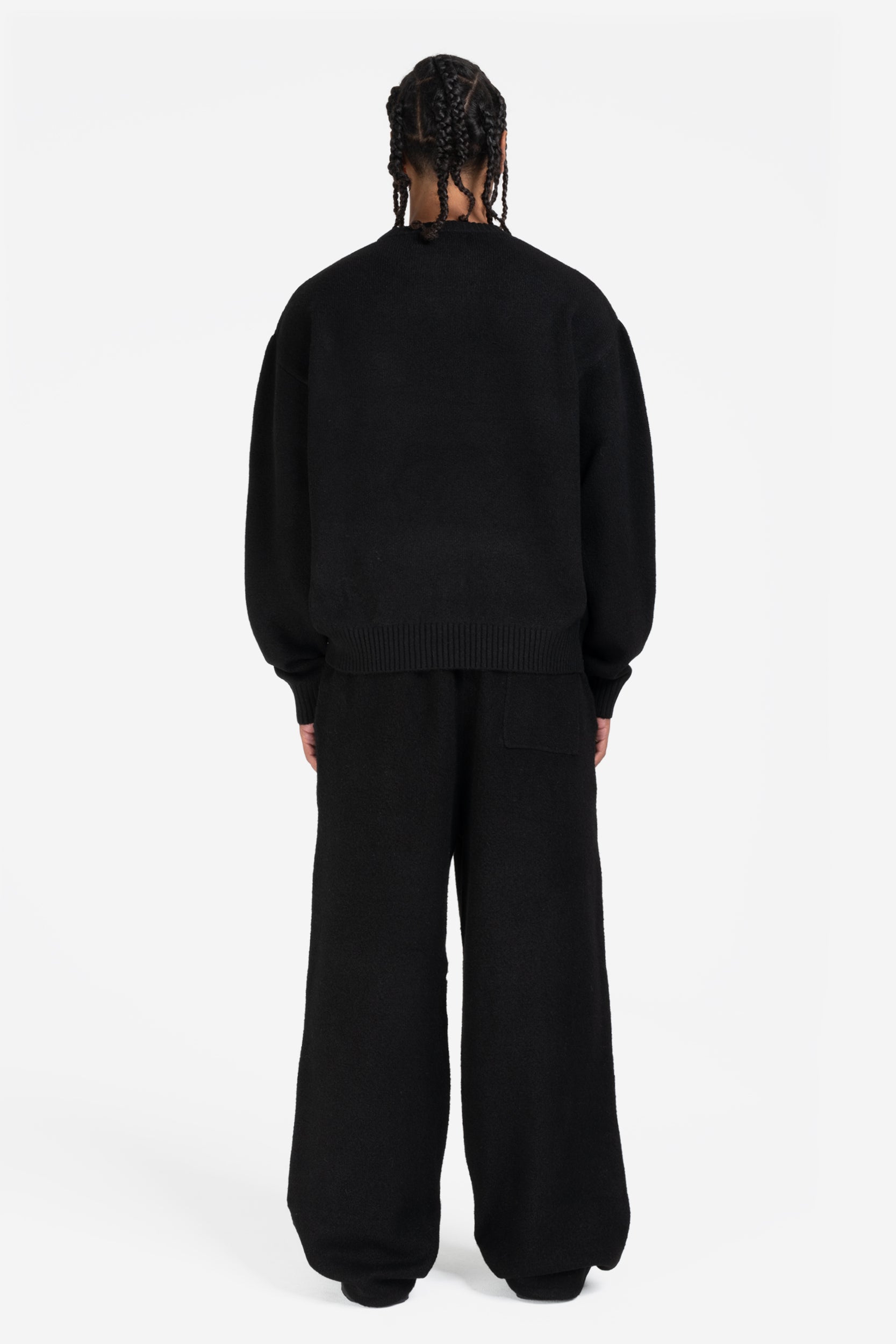 FUZZY KNIT JOGGER BLACK