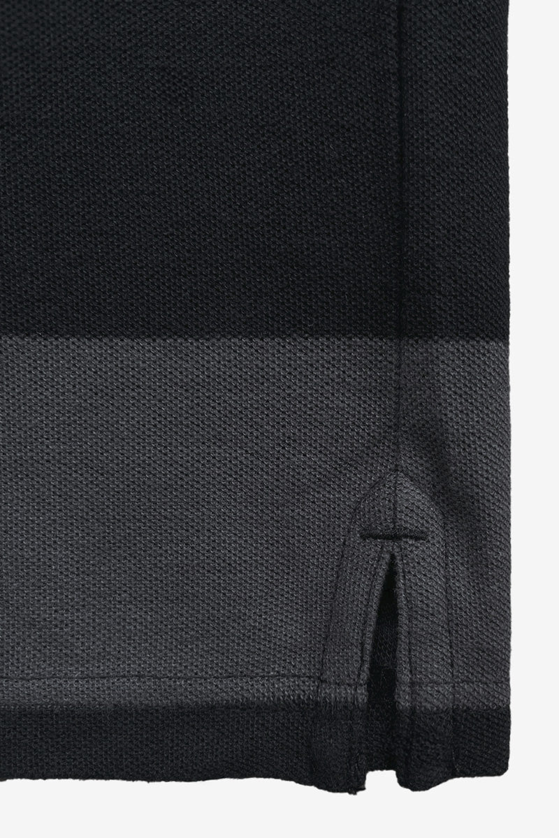 STRIPED POLO SHIRT BLACK